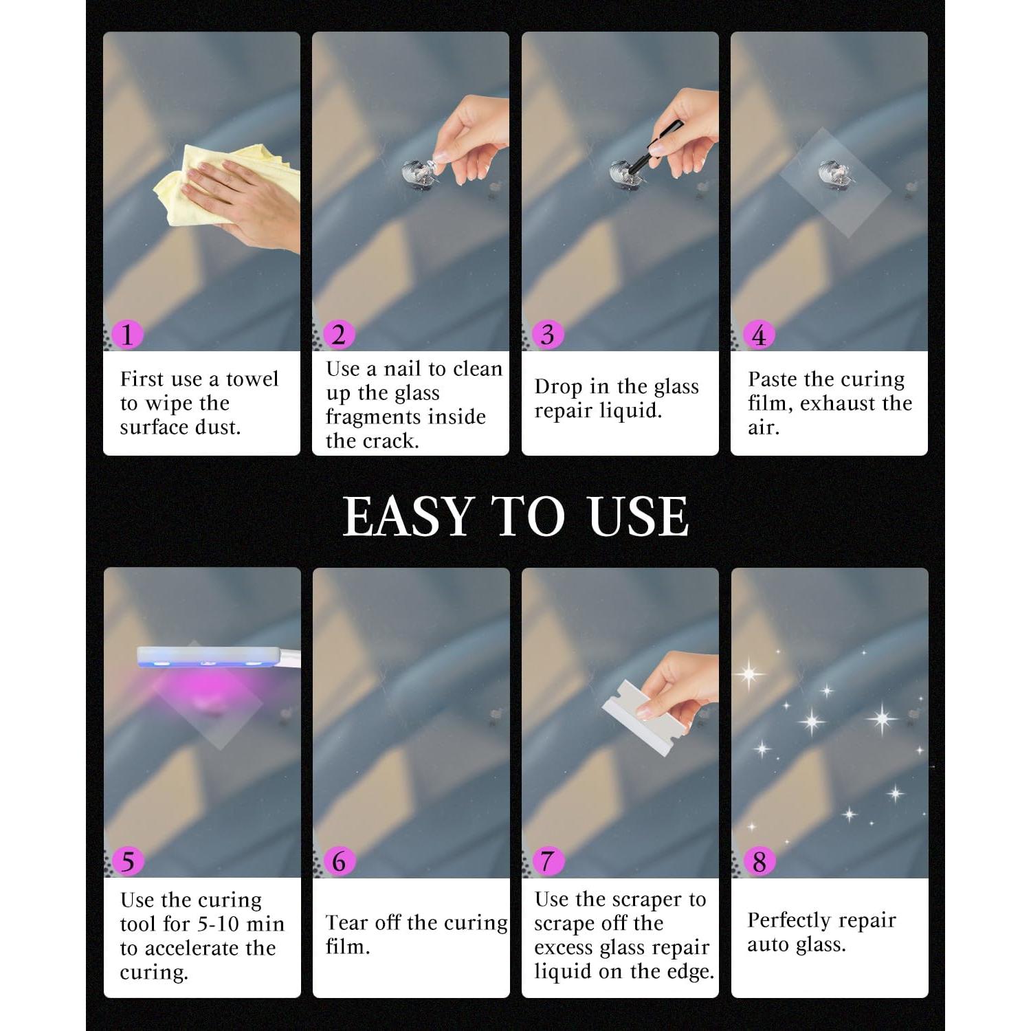 Kit de Reparación de Grietas en Parabrisas FTSJVE - Curado Rápido