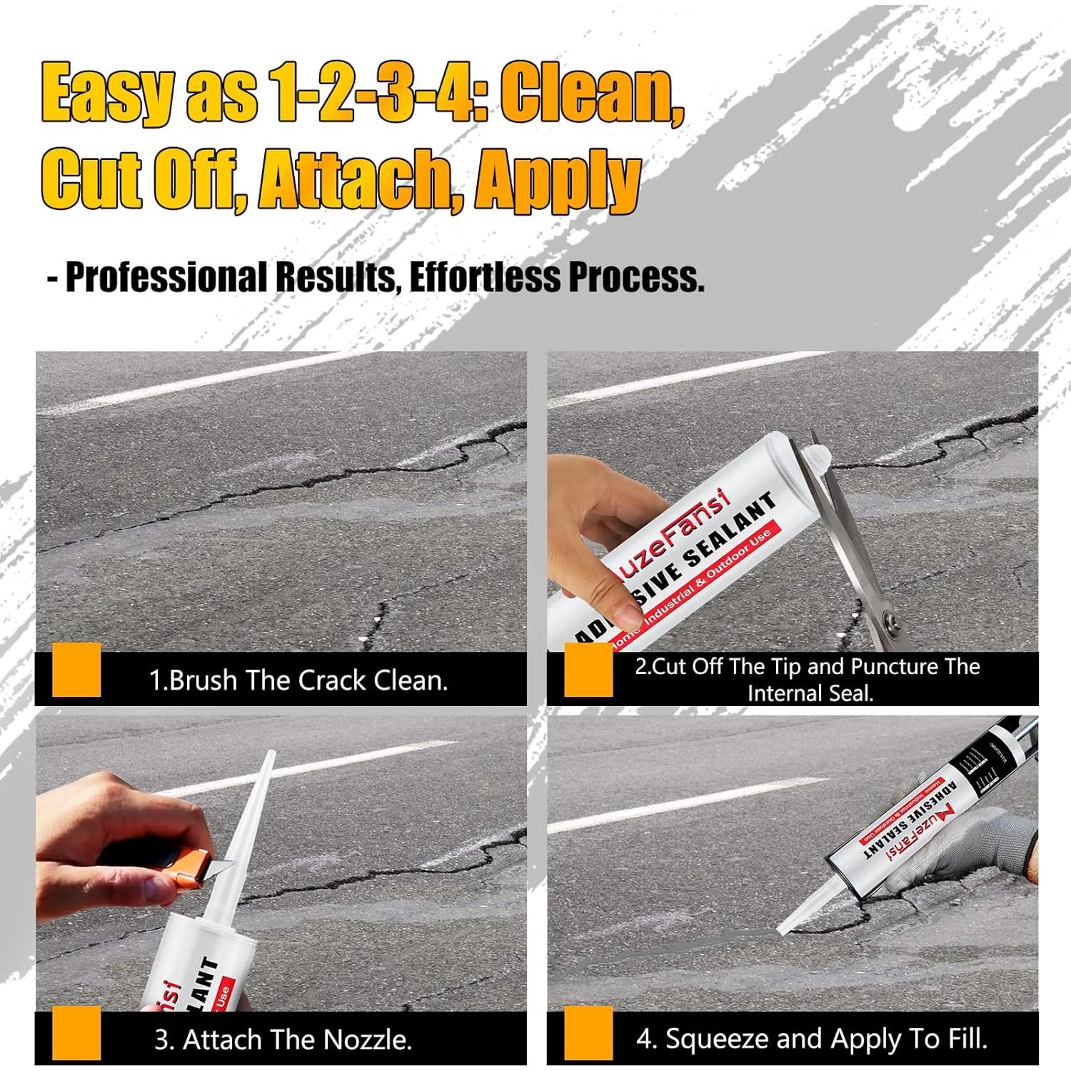 Relleno de Grietas de Cemento MuzeFansi 4 Paquete 300 ml