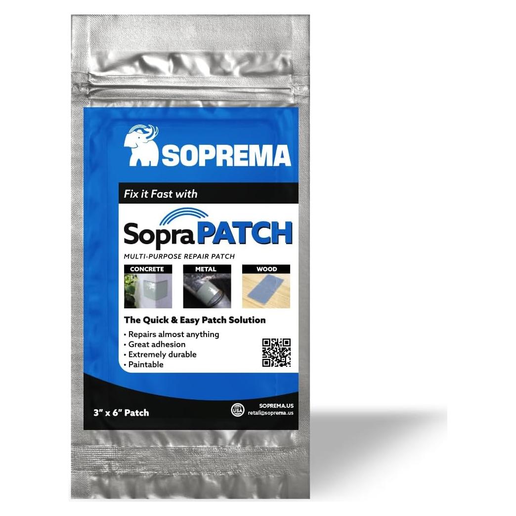 Parche Autoadhesivo Reforzado SOPREMA 7.62x15.24cm para Reparación