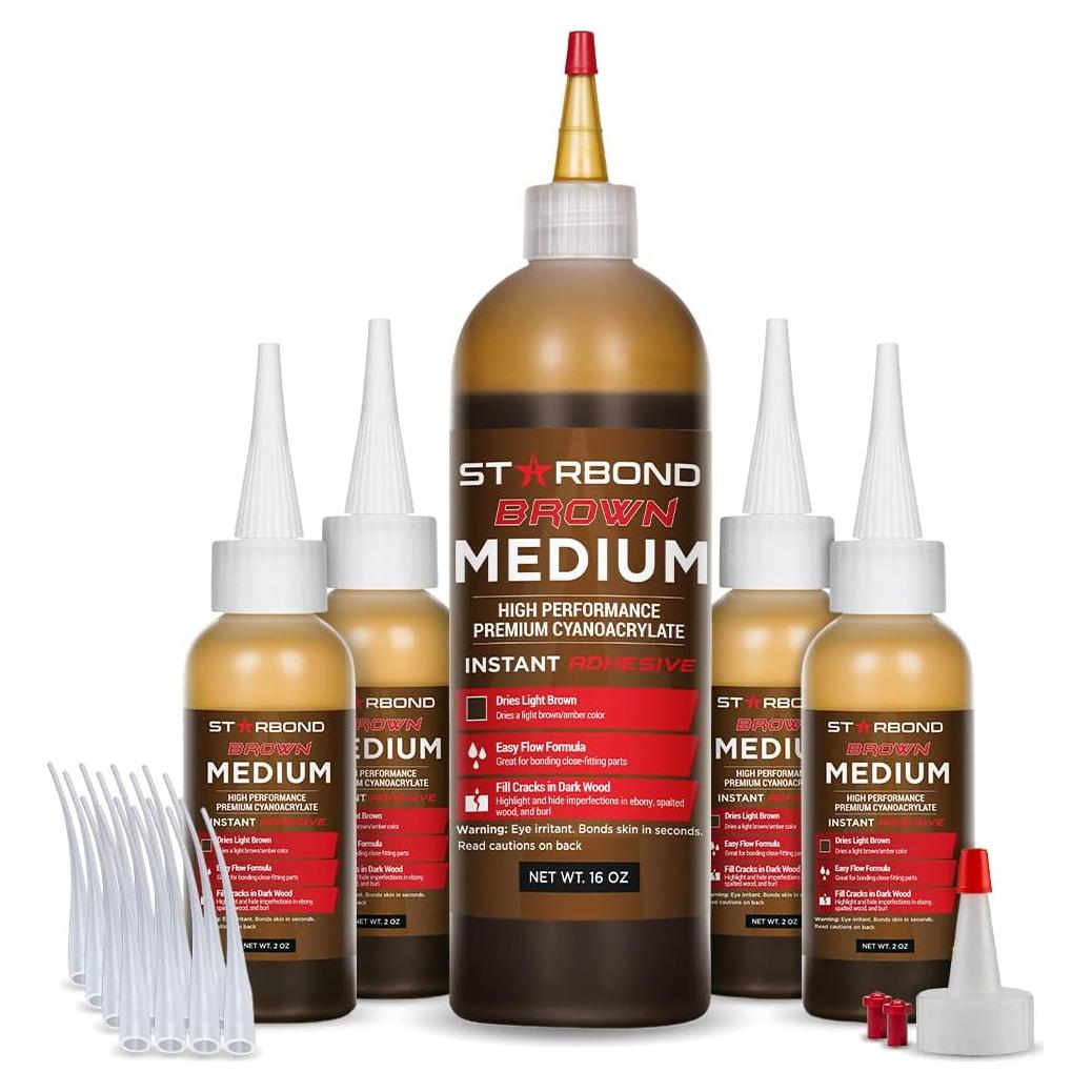 Kit de Super Pegamento CA Marrón Mediano Starbond 16 oz