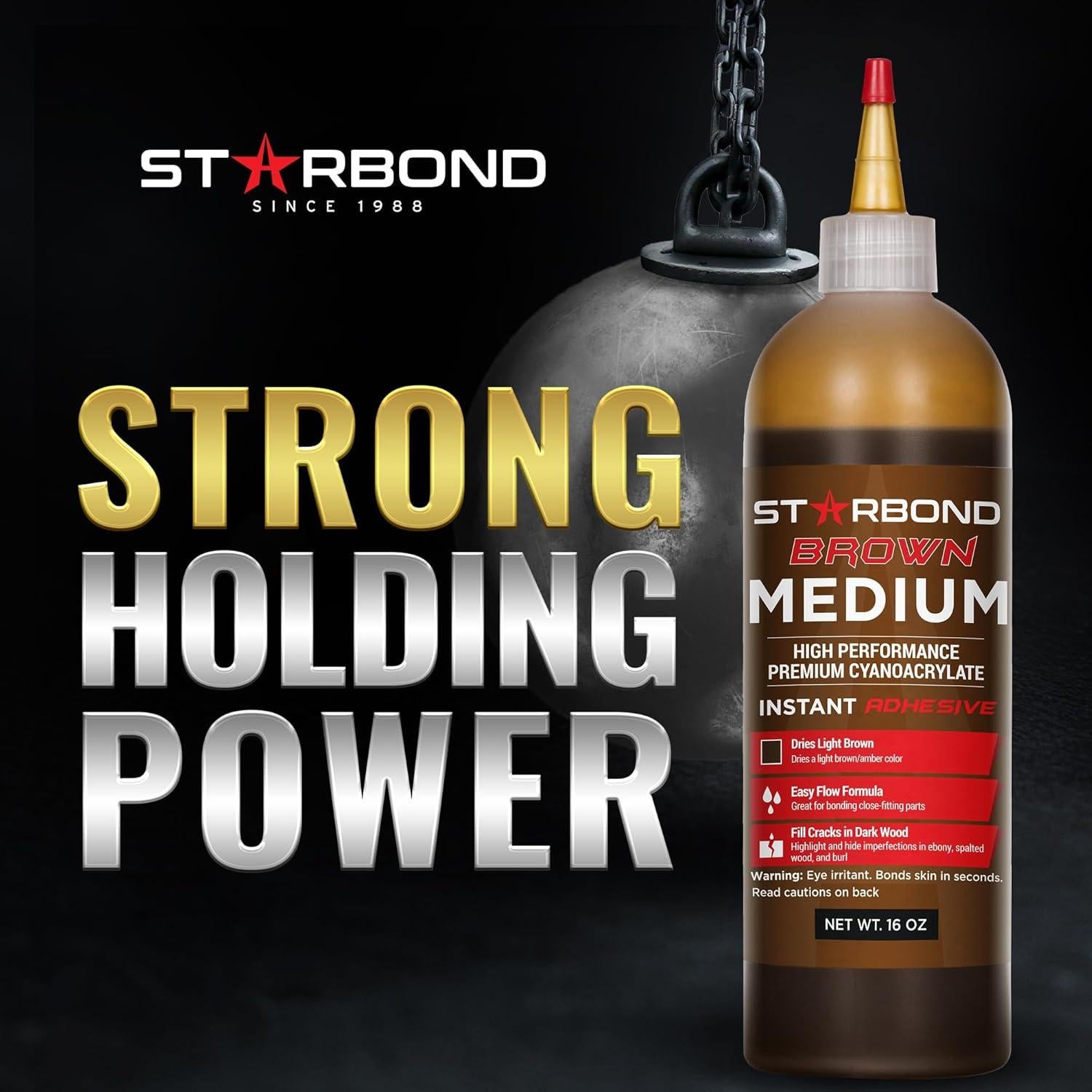 Kit de Super Pegamento CA Marrón Mediano Starbond 16 oz