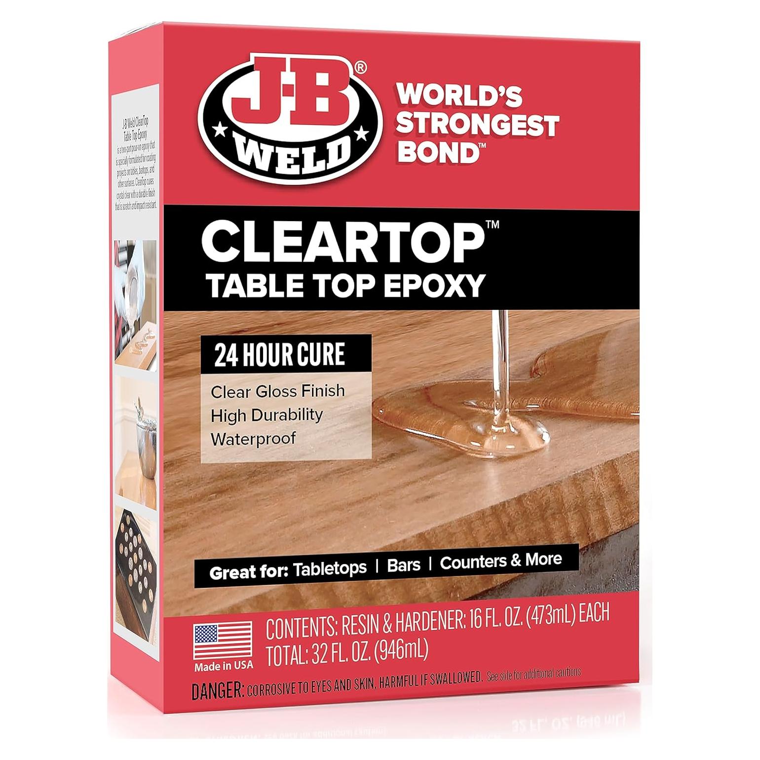 Resina Epóxica J-B Weld ClearTop 32oz para Mesas - Cura Rápida