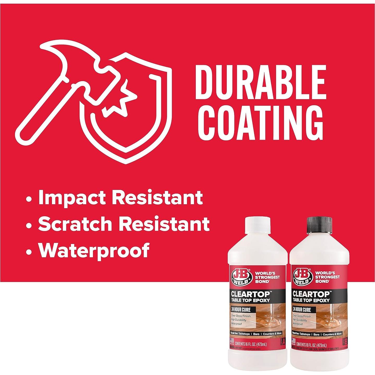 Resina Epóxica J-B Weld ClearTop 32oz para Mesas - Cura Rápida