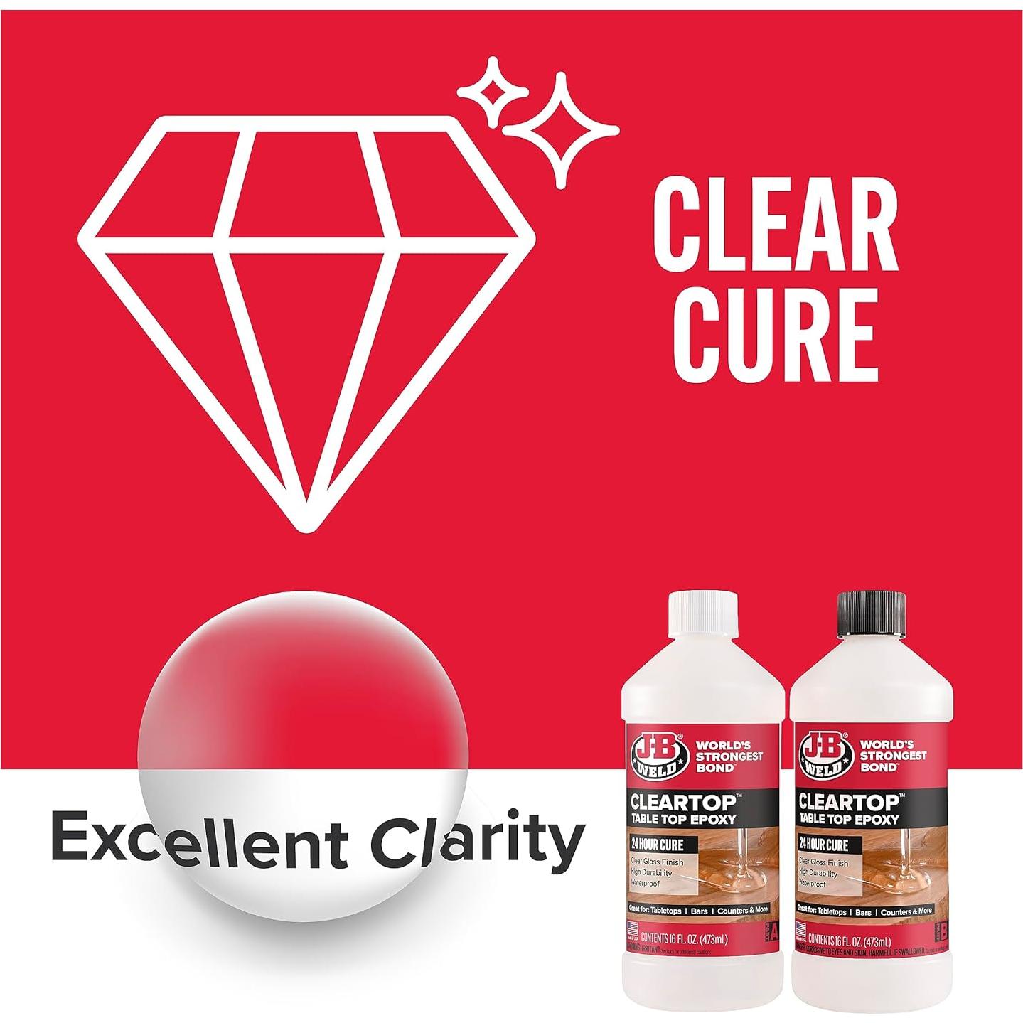 Resina Epóxica J-B Weld ClearTop 32oz para Mesas - Cura Rápida