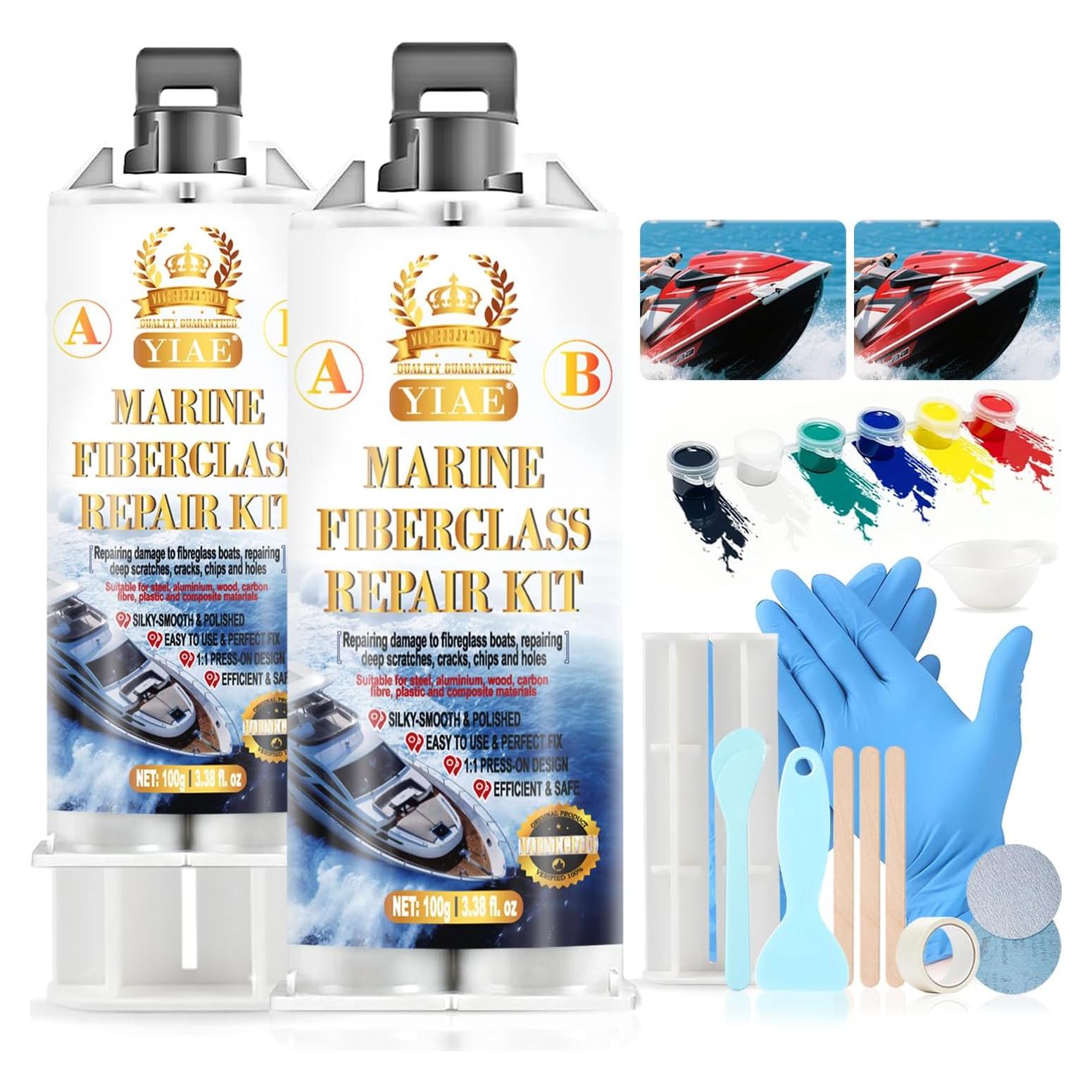 Kit de Reparación de Fibra de Vidrio YIAE 200g - Gel Coat Marino