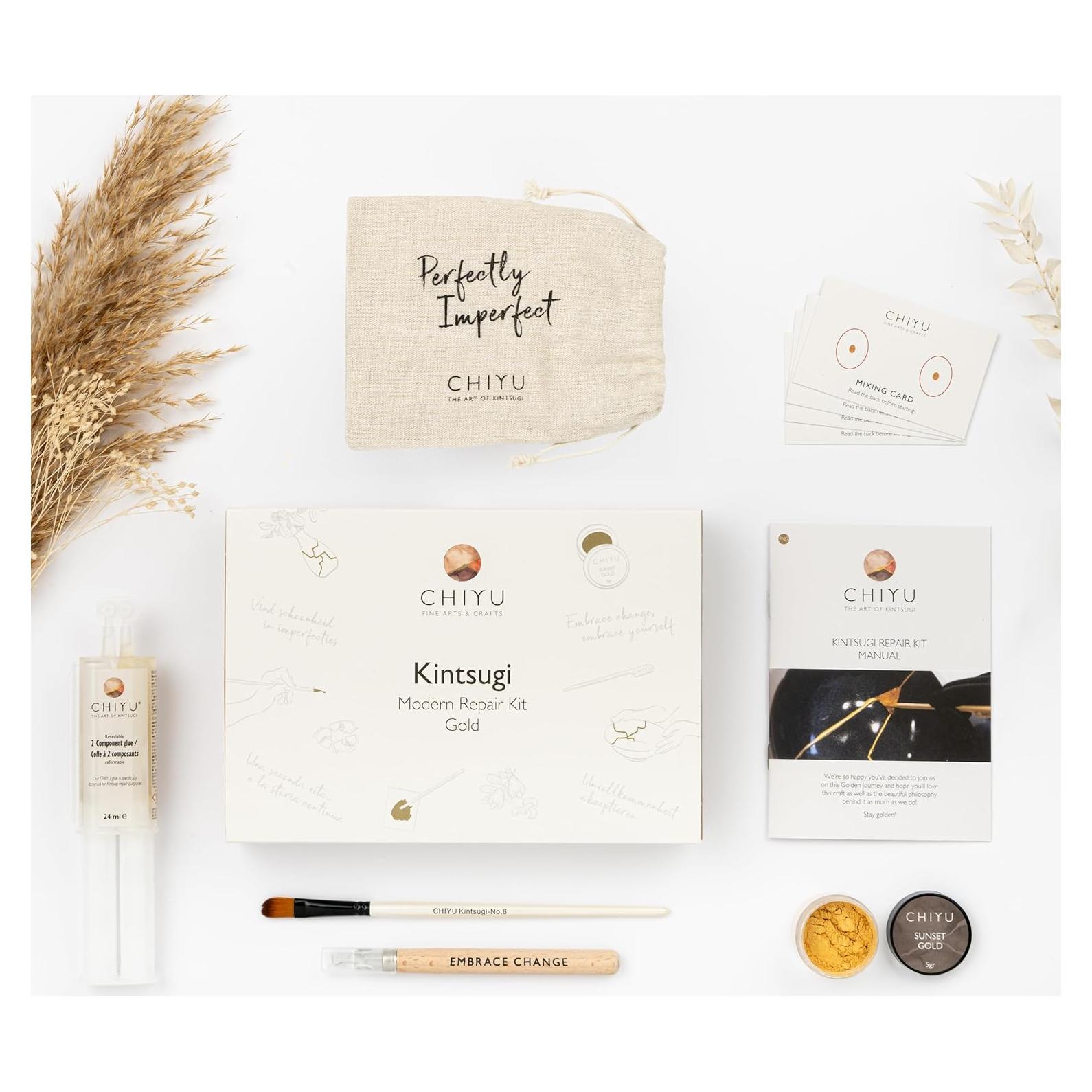 Kit de Reparación Kintsugi CHIYU - Oro - Seguro para Alimentos