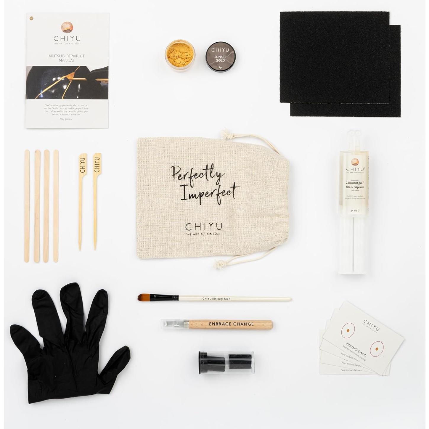 Kit de Reparación Kintsugi CHIYU - Oro - Seguro para Alimentos