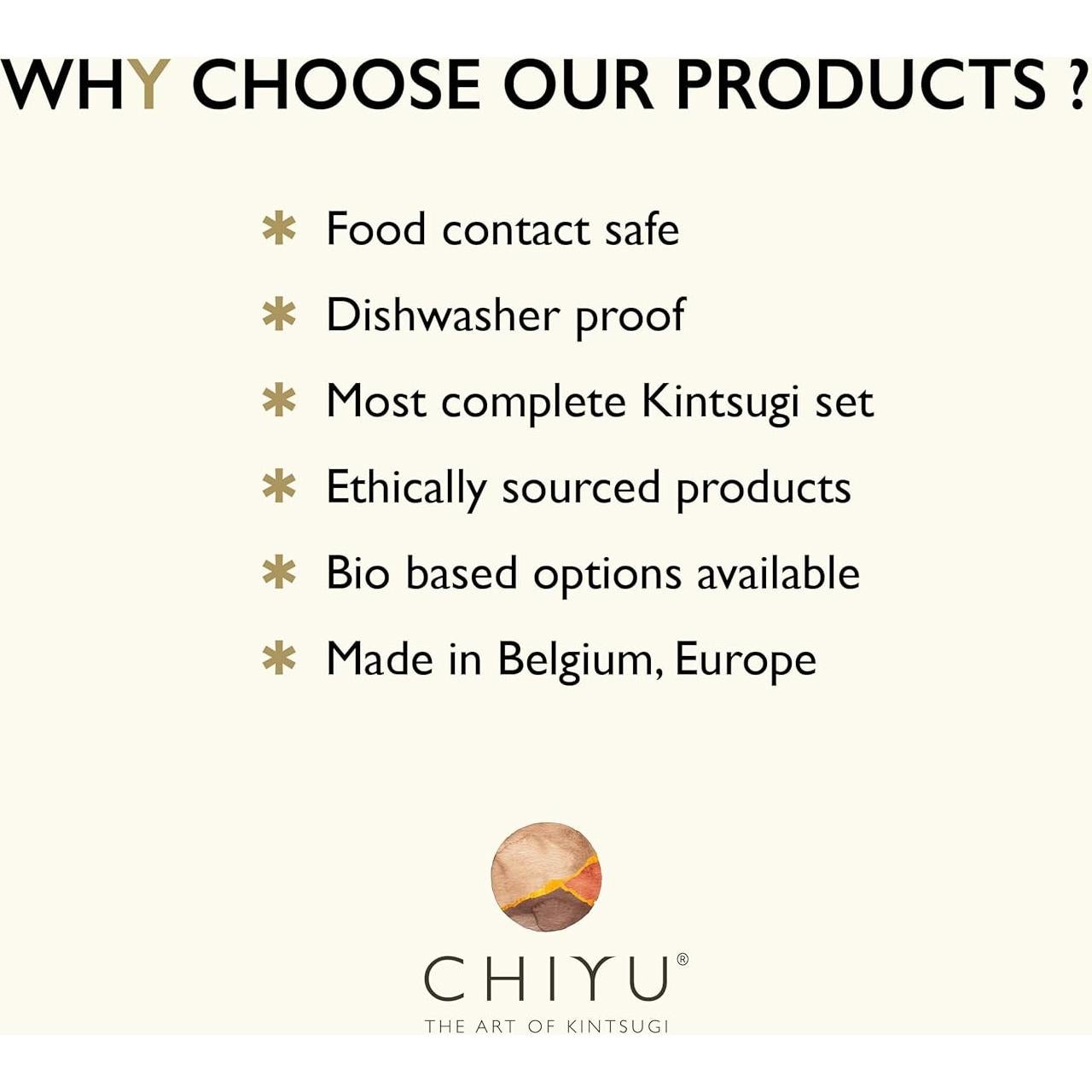 Kit de Reparación Kintsugi CHIYU - Oro - Seguro para Alimentos