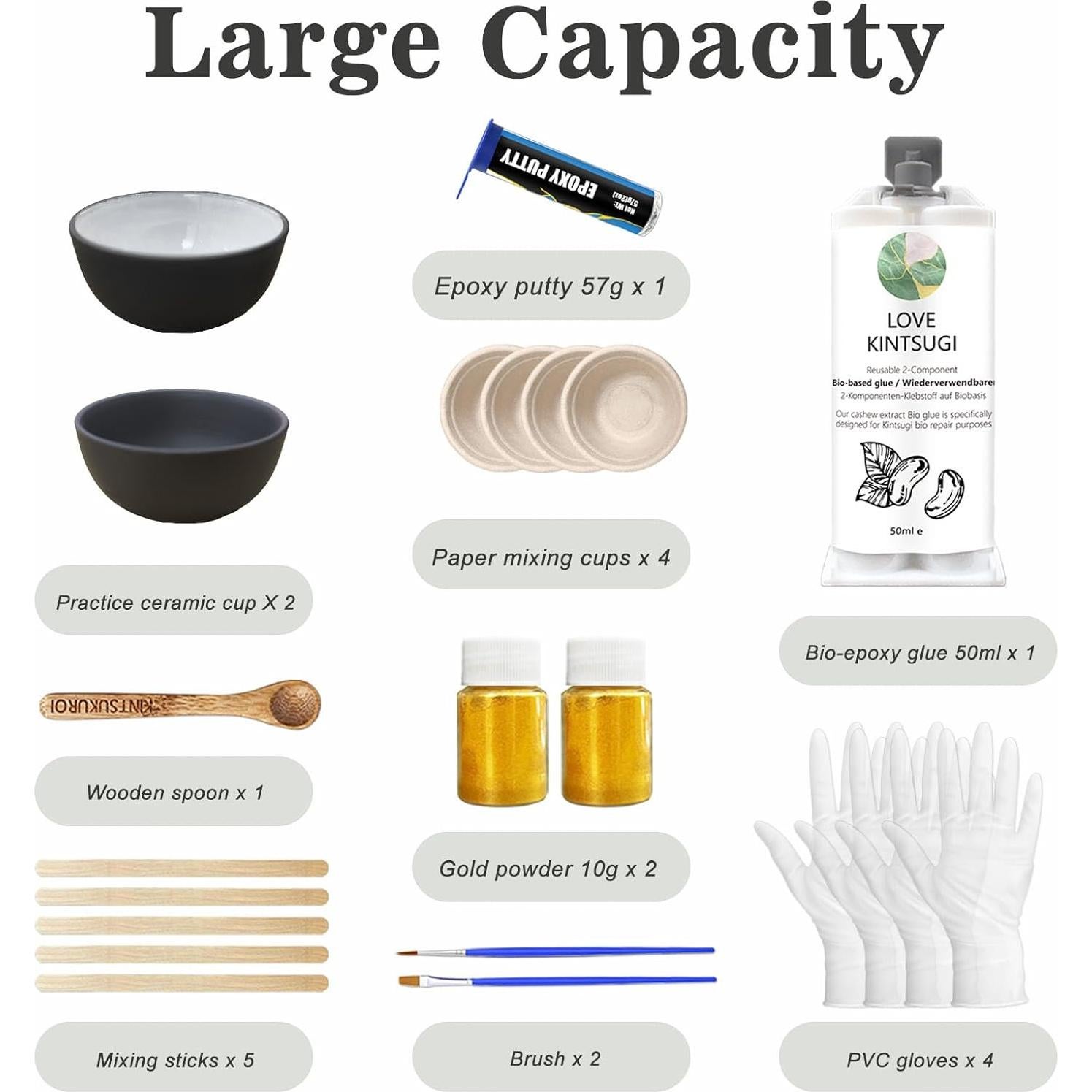 Kit de Reparación Kintsugi 1DFAUL con Pegamento Bio Oro