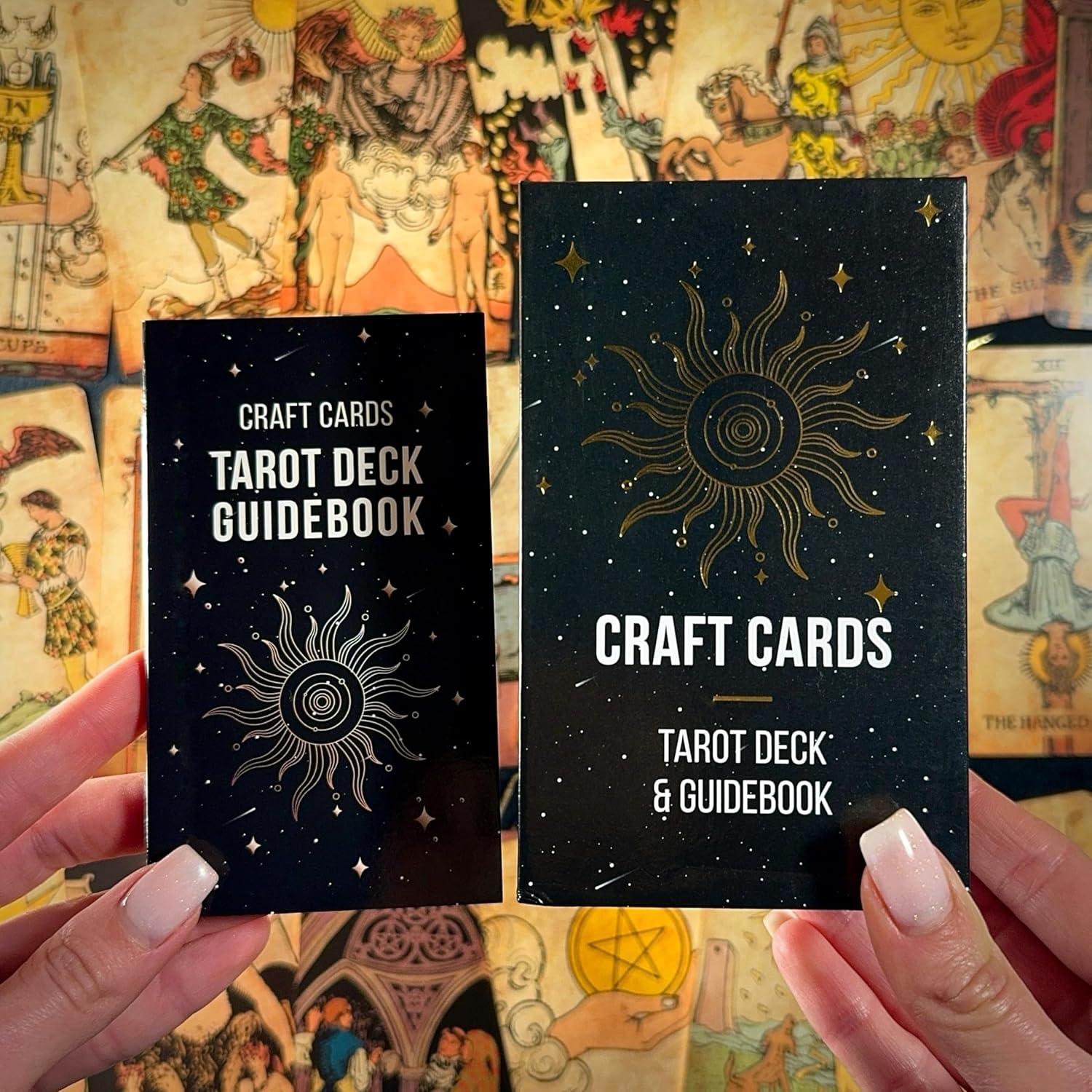 Juego de Tarot Clásico CRAFTERIAN - 78 Cartas con Bordes Dorados