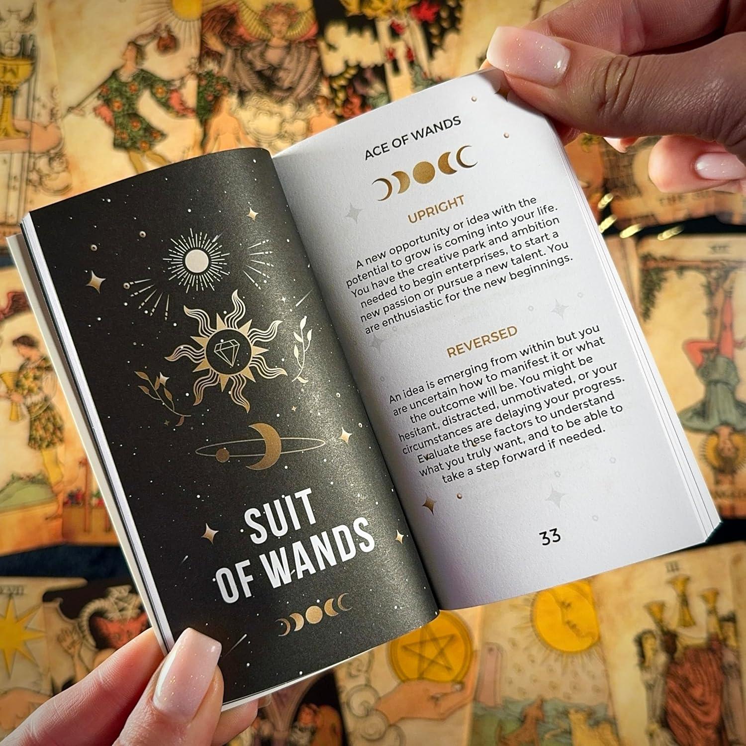 Juego de Tarot Clásico CRAFTERIAN - 78 Cartas con Bordes Dorados