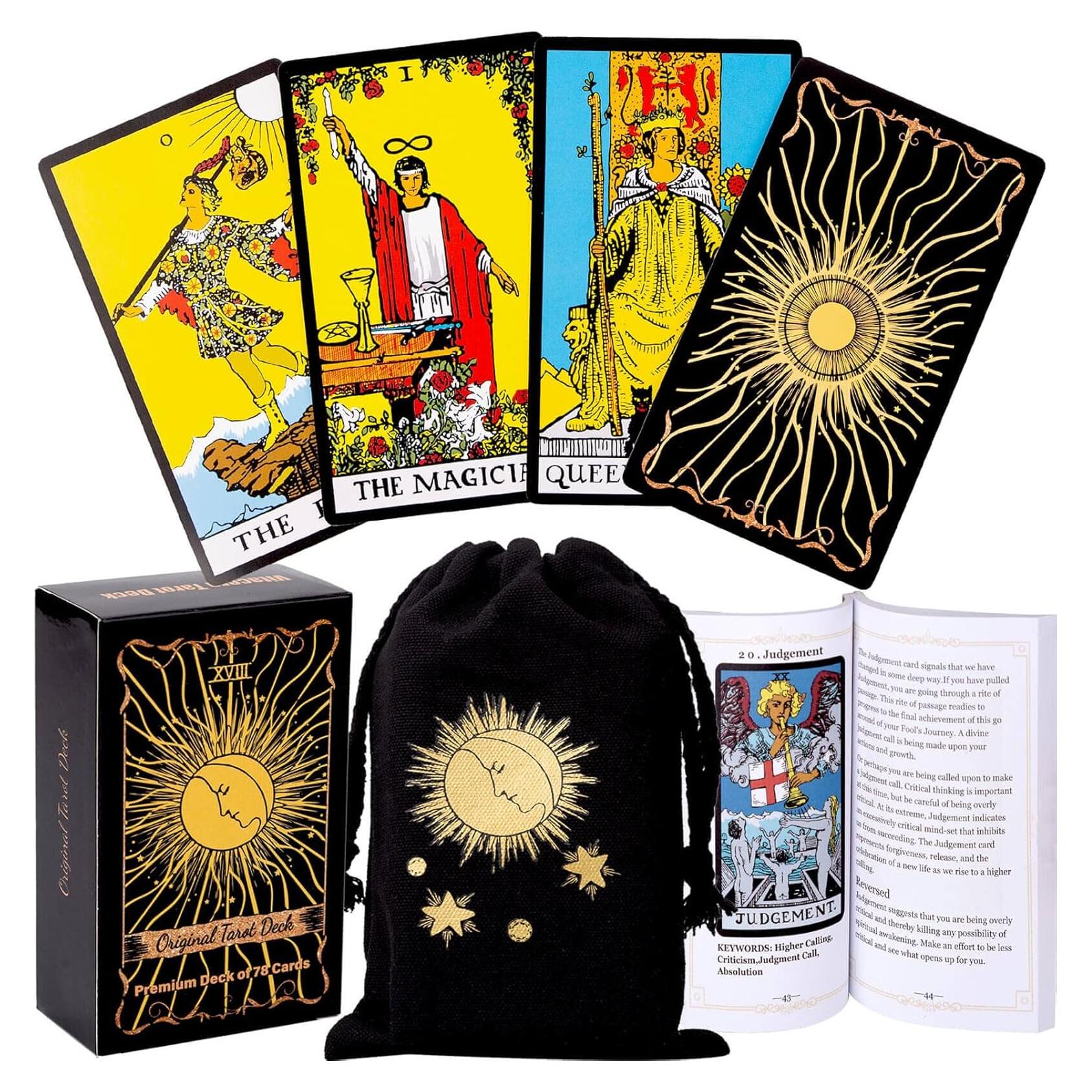 Mazo de Tarot Vitacera Black con Guía y Bolsa de Lino
