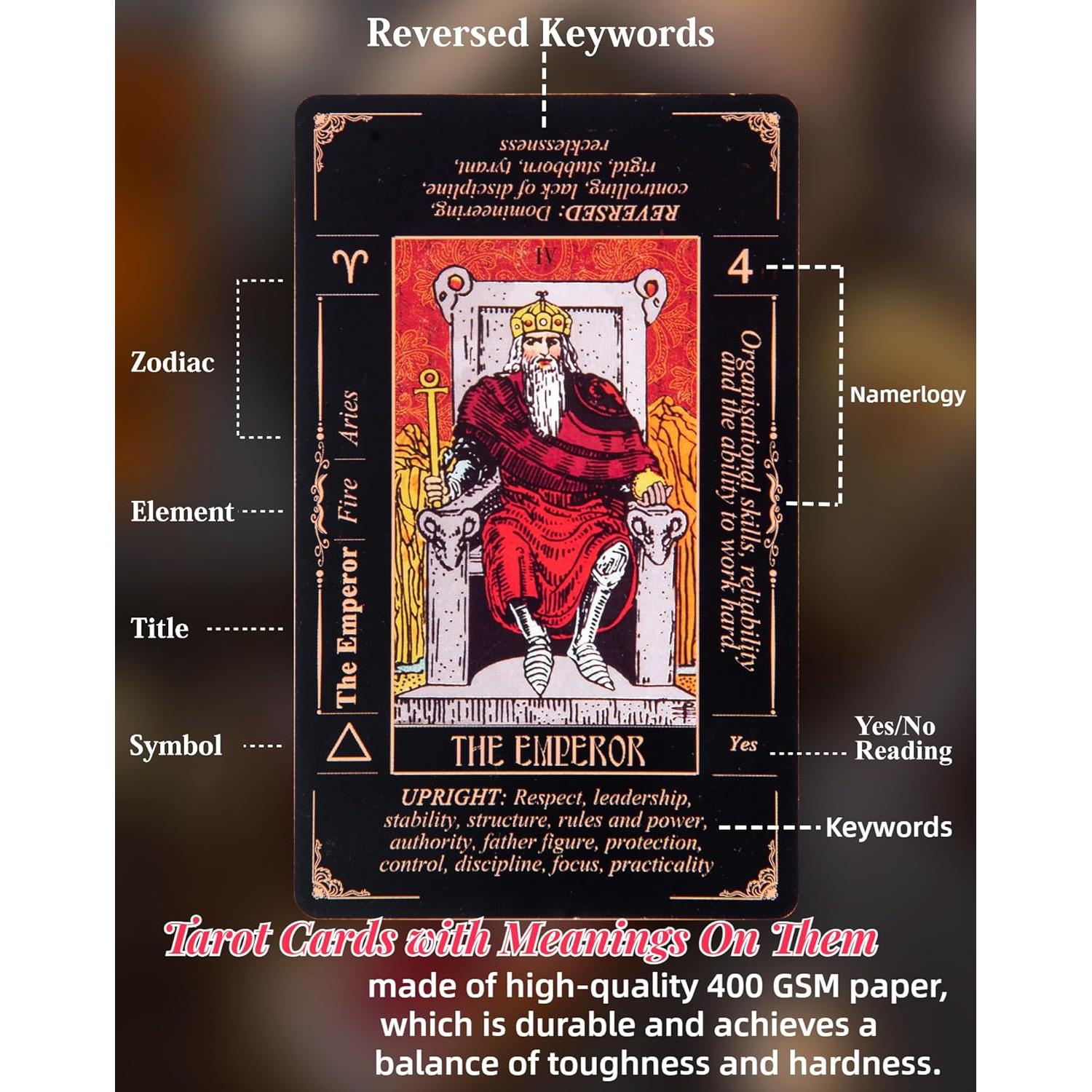 Juego de cartas del tarot Rider Waite Palacio del Rey - 78 cartas con guía