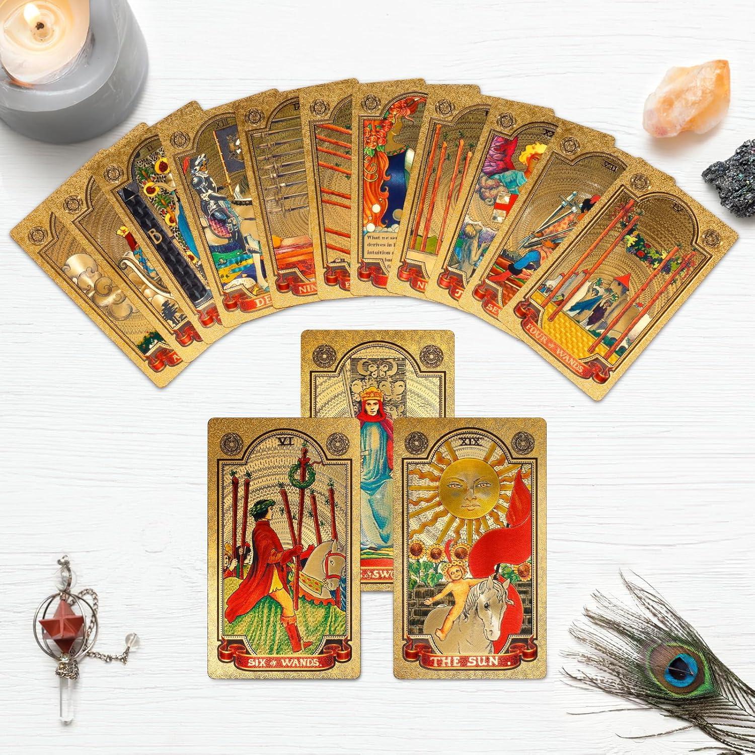 Baraja de Tarot KIINO con Foil Dorado y Guía - PVC Impermeable