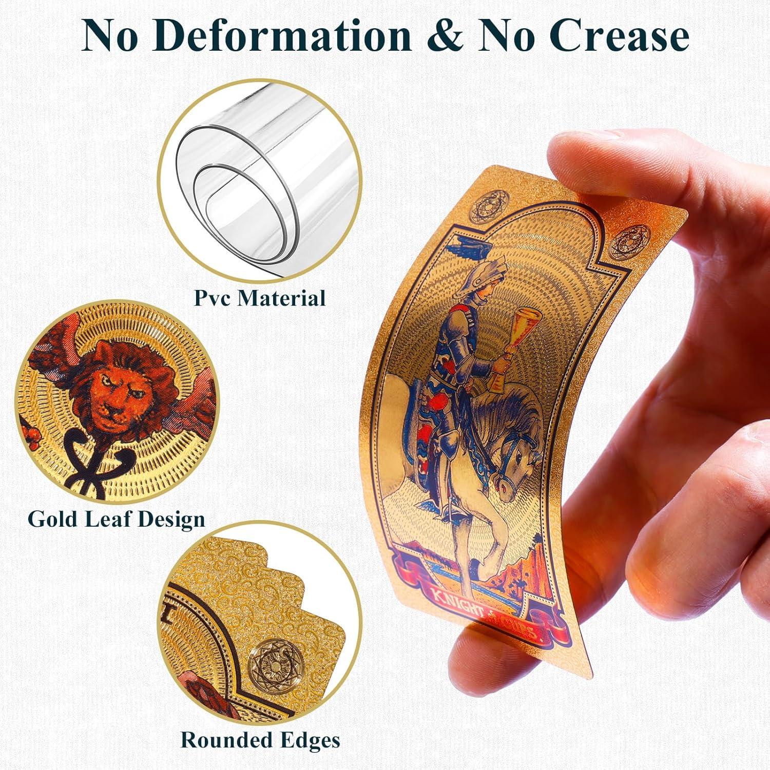 Baraja de Tarot KIINO con Foil Dorado y Guía - PVC Impermeable