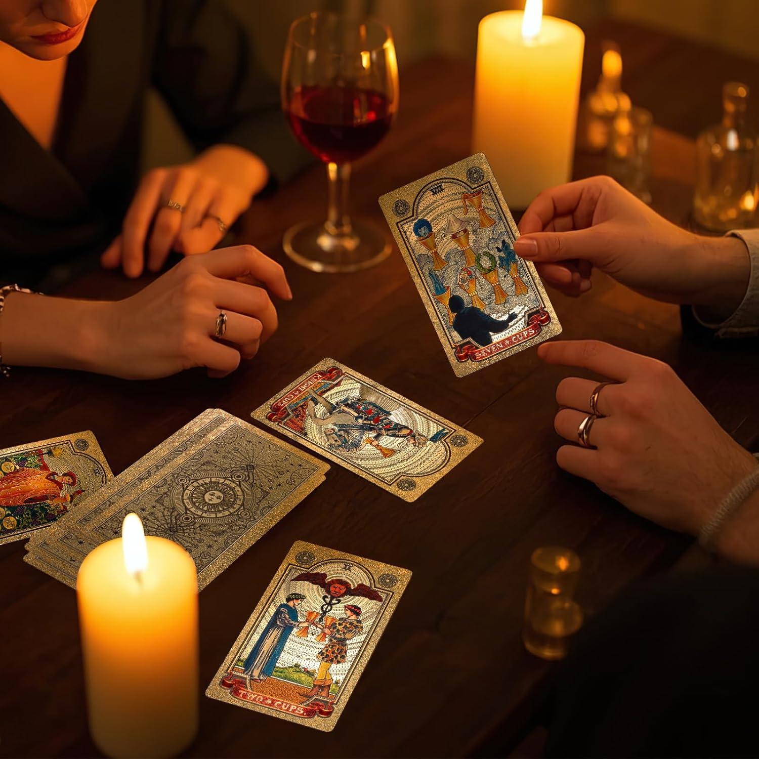 Baraja de Tarot KIINO con Foil Dorado y Guía - PVC Impermeable