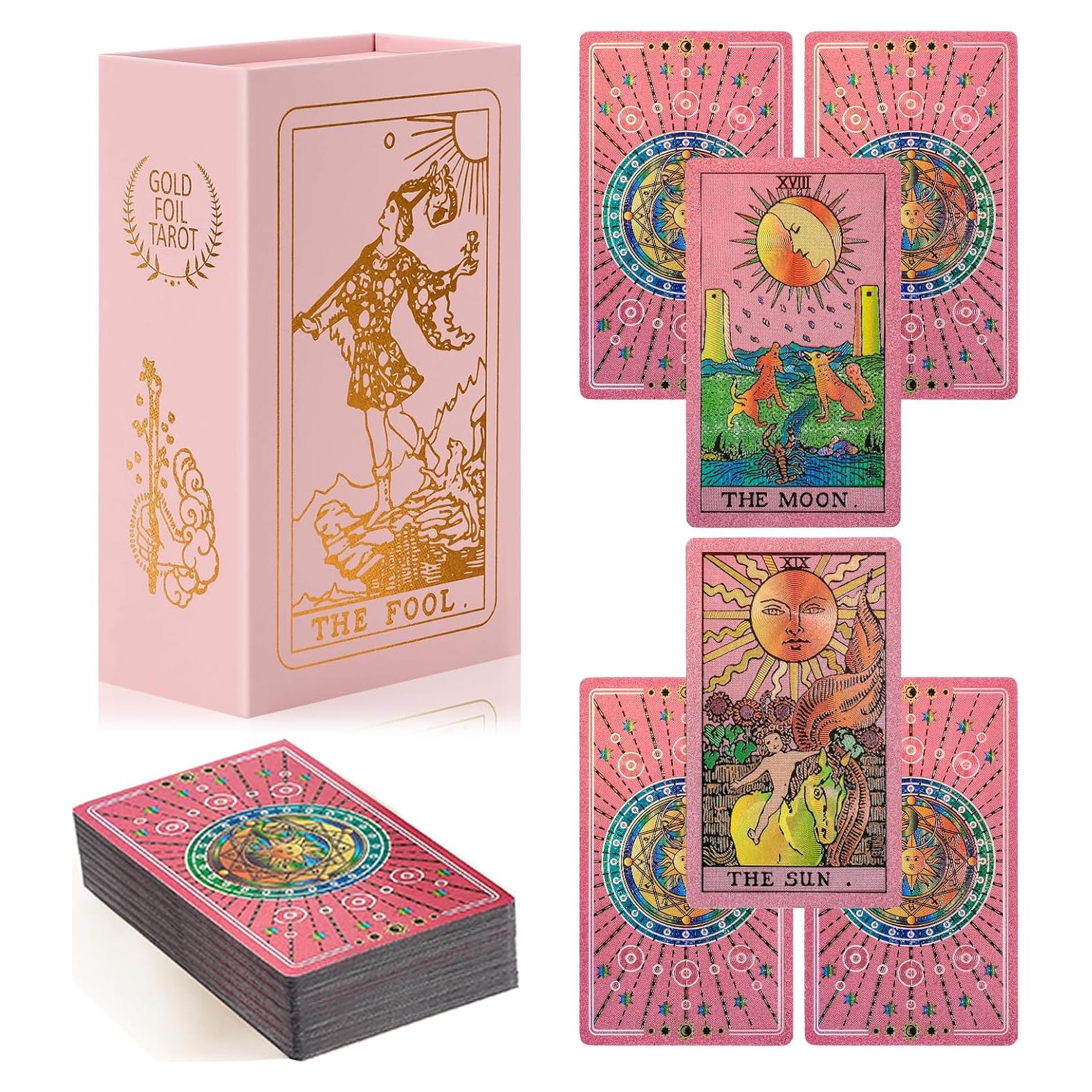 Cartas de Tarot Rosadas LRJRIZZO con Libro de Guía 78 Piezas