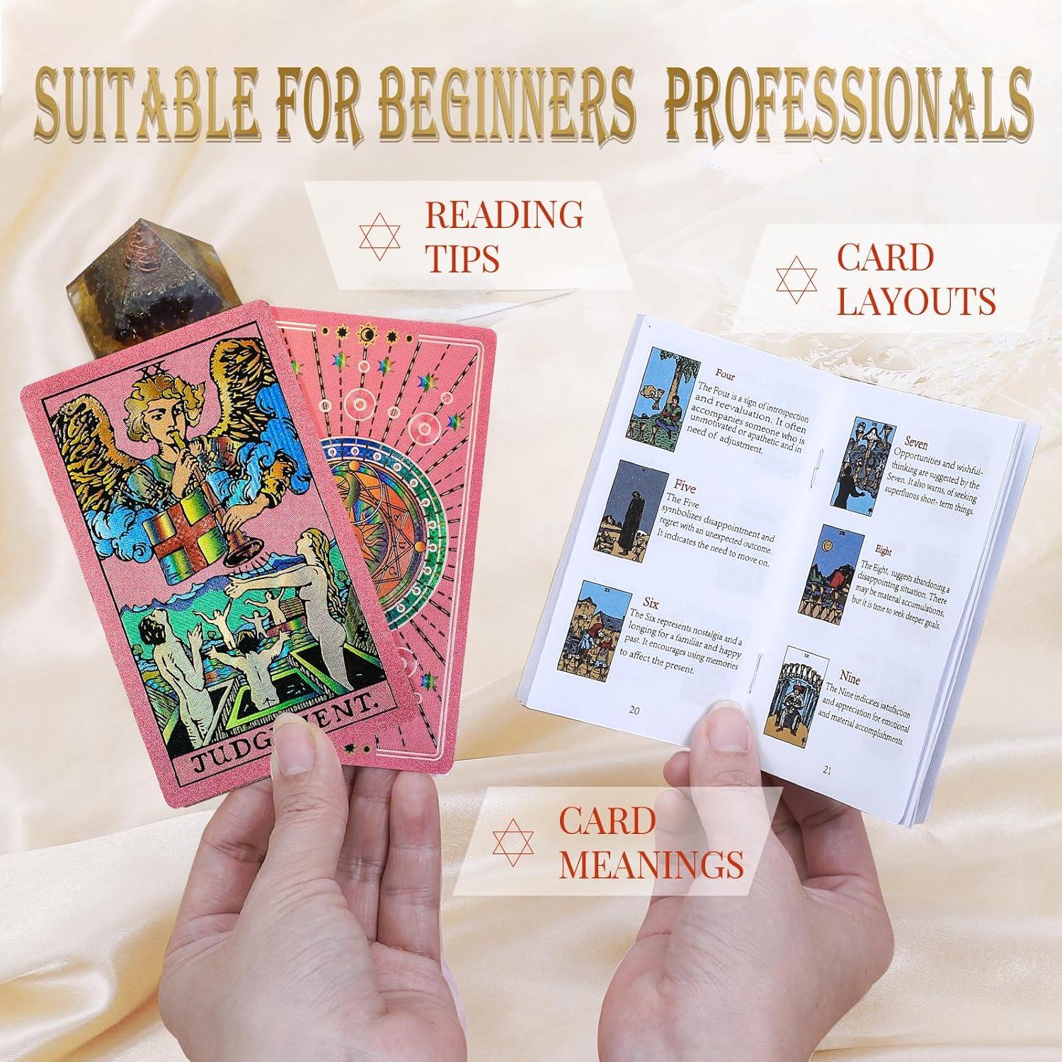 Cartas de Tarot Rosadas LRJRIZZO con Libro de Guía 78 Piezas