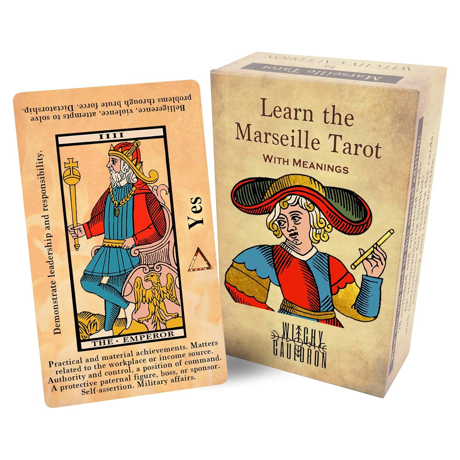 Tarot de Marsella Witchy Cauldron para Principiantes - Cartas con Significados en Inglés