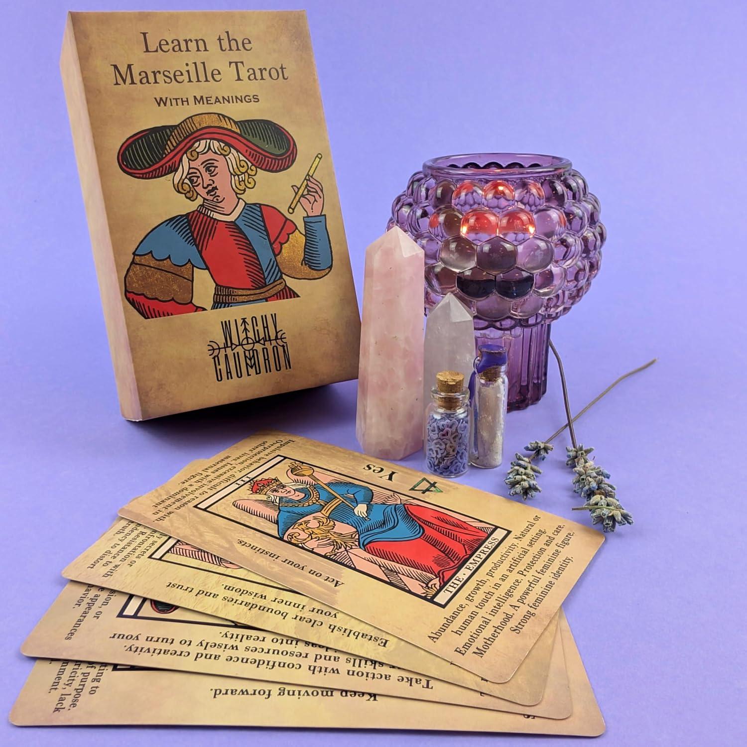 Tarot de Marsella Witchy Cauldron para Principiantes - Cartas con Significados en Inglés