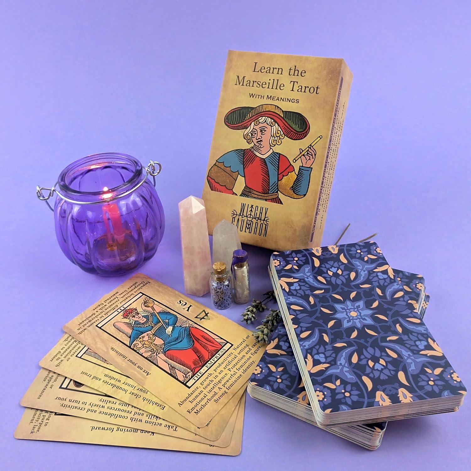 Tarot de Marsella Witchy Cauldron para Principiantes - Cartas con Significados en Inglés