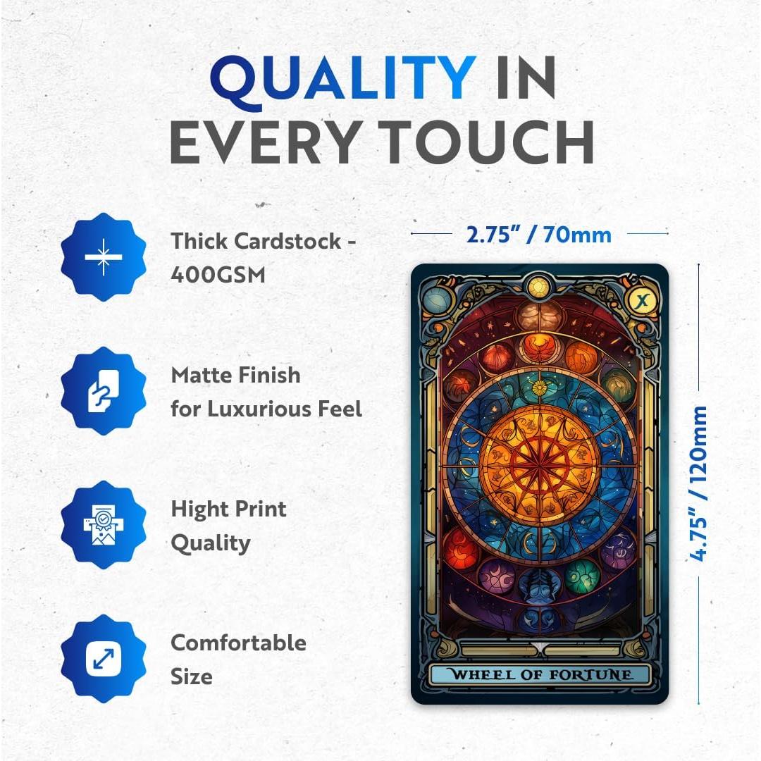 Cartas del Tarot CRAFTERIAN de Vidrio Templado 78 Barajas