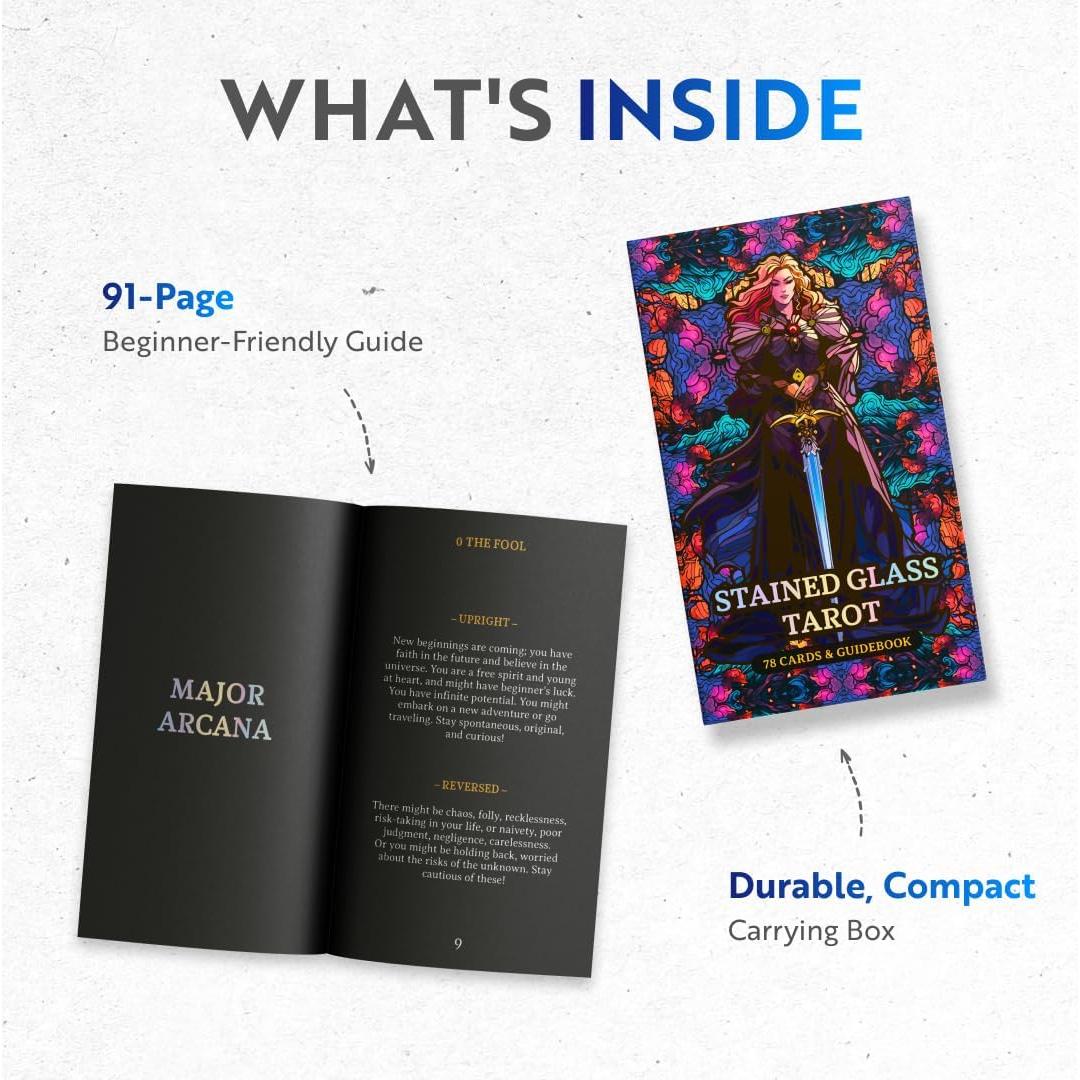 Cartas del Tarot CRAFTERIAN de Vidrio Templado 78 Barajas