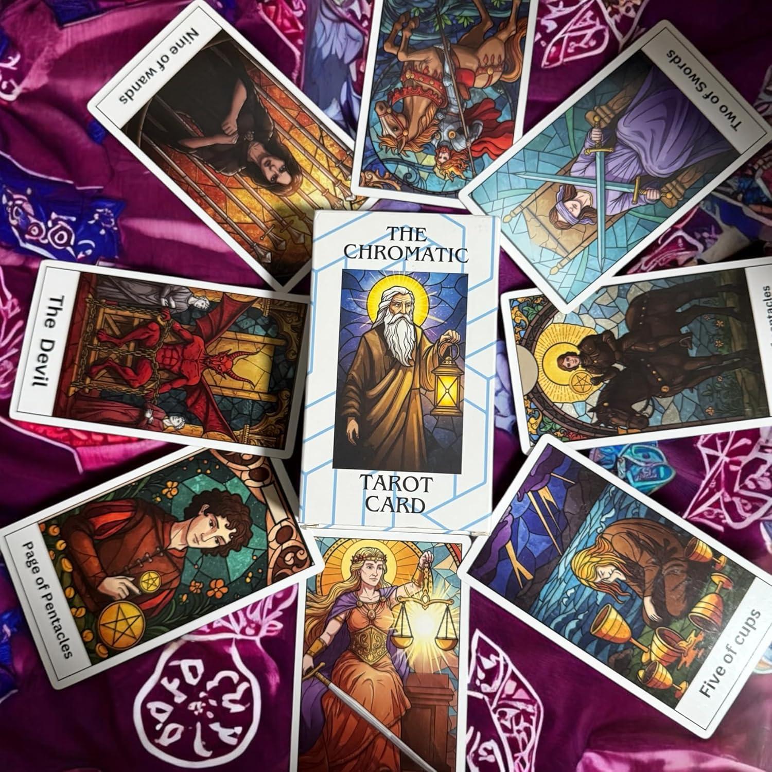 Mazo de Tarot Chromatic 78 Cartas Vitral Oletough