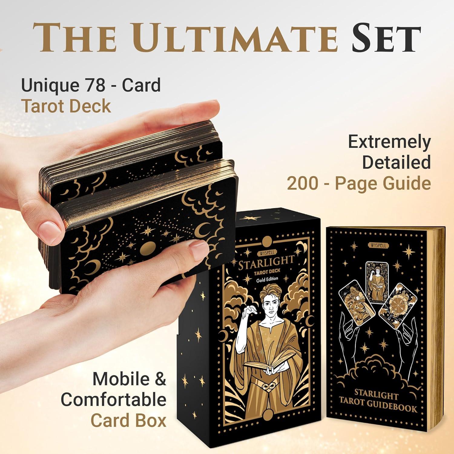 Baraja de Tarot Wyspell Oro Starlight con Guía - Principiantes