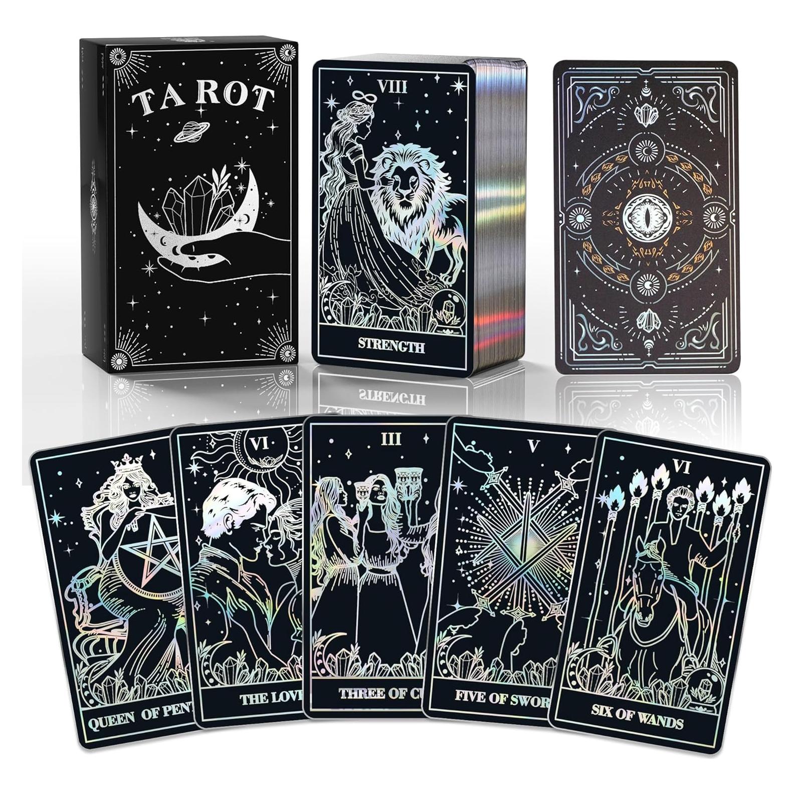 Tarot de Cartas WJPC con Borde de Foil Plateado y Caja de Regalo