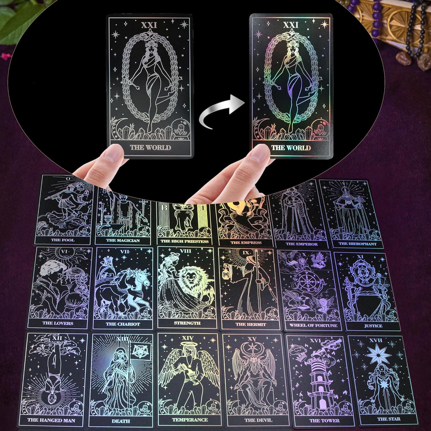 Tarot de Cartas WJPC con Borde de Foil Plateado y Caja de Regalo
