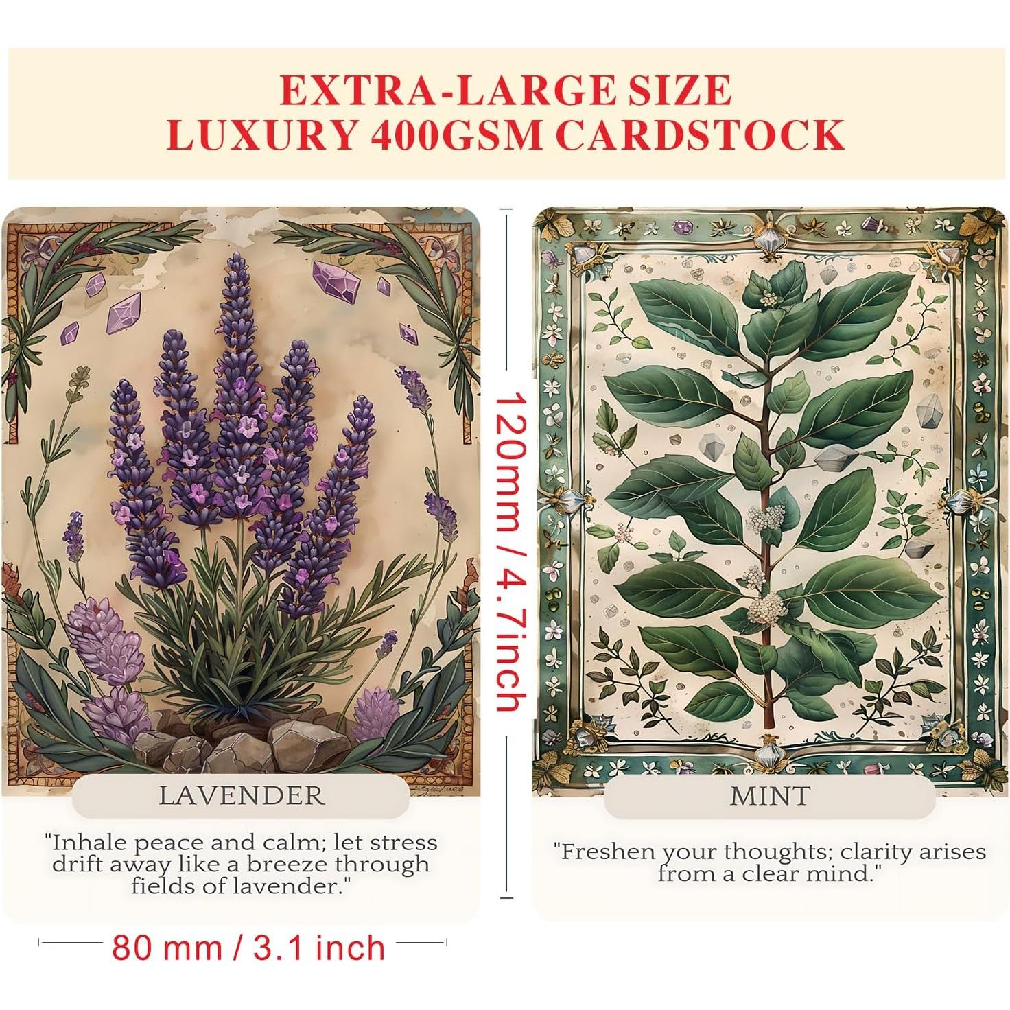 Cartas Oráculo Susurros Herbales ZHQGYN - 46 Cartas Espirituales