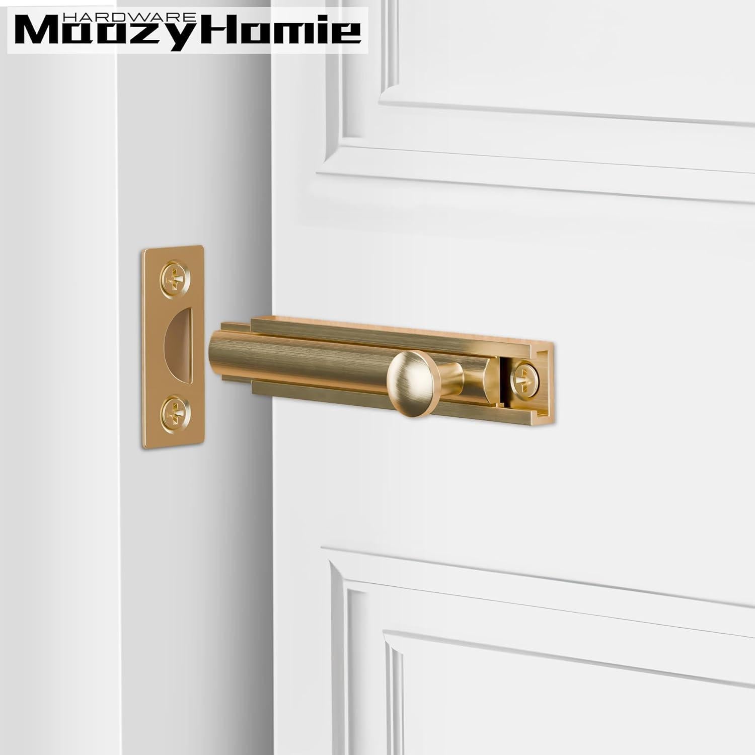 Cerradura de Tornillo Deslizante MaozyHomie 7.6 cm Dorado Cepillado