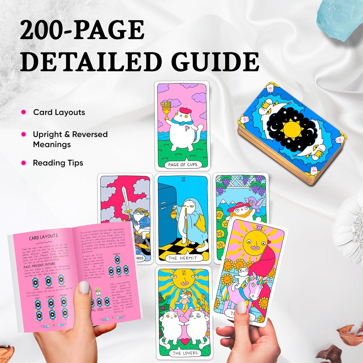 Cartas de Tarot de Gato Wyspell - Mazo de 78 cartas con guía