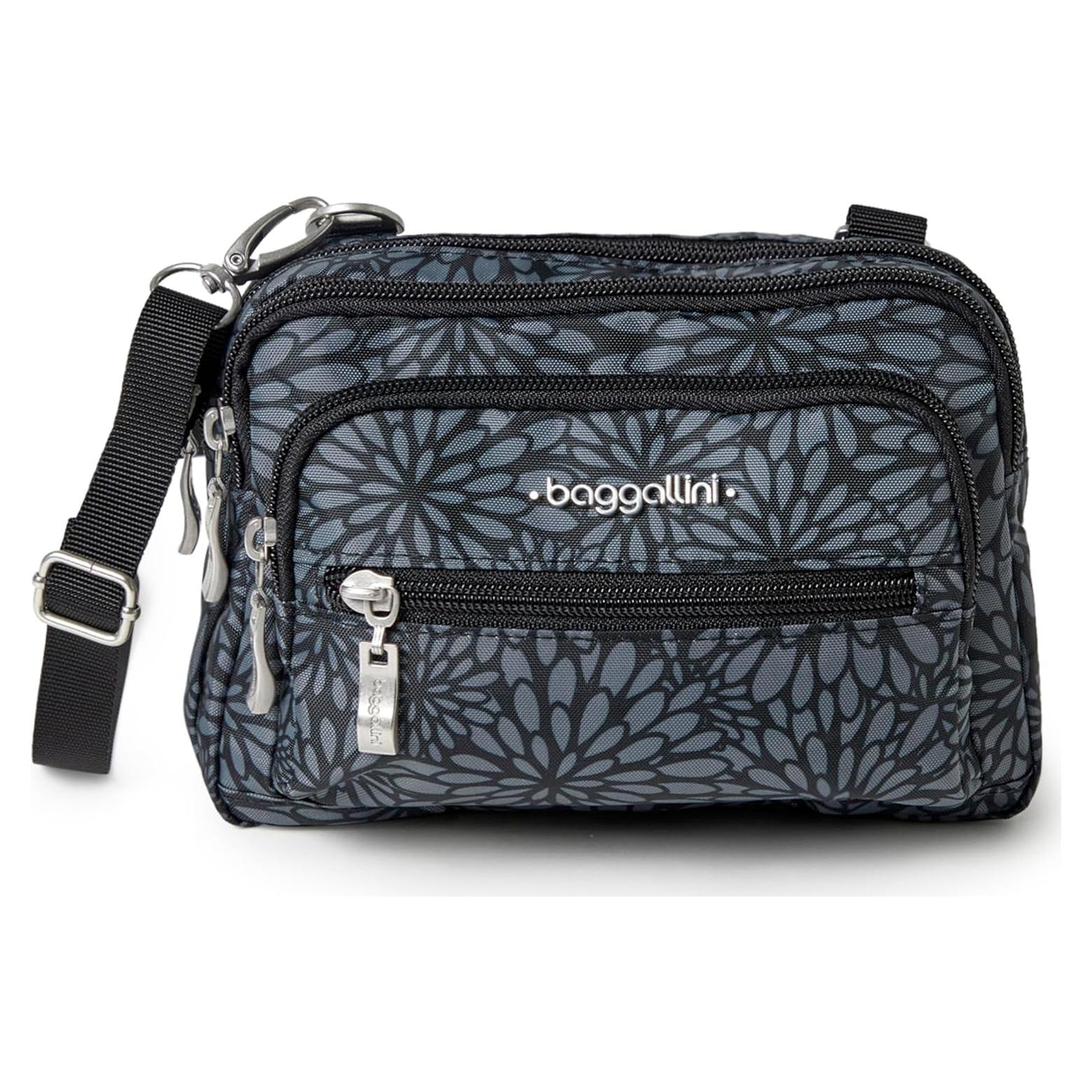 Baggallini Triple Zip Bolsa Cruzada Mujer 20x15 cm Resistente