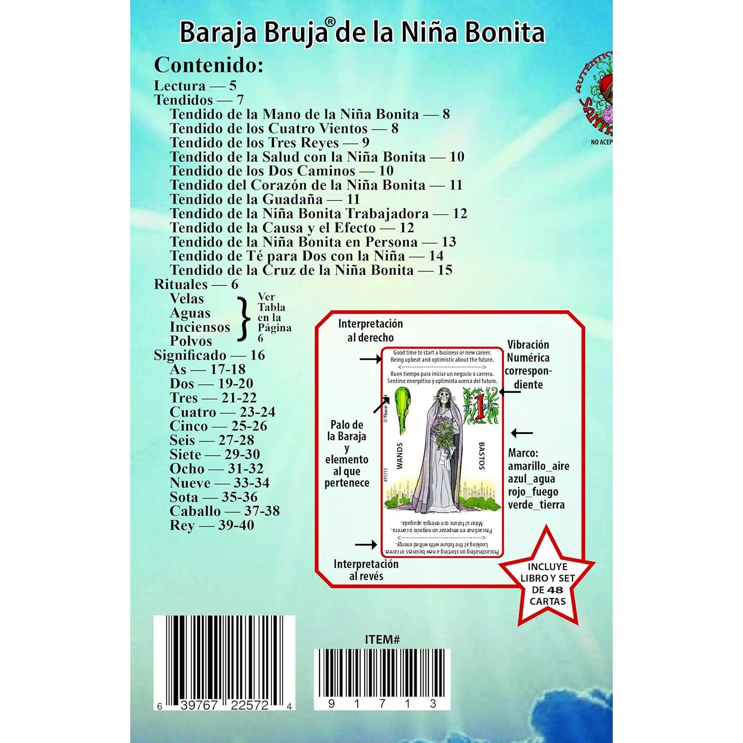 Baraja Bruja de la Santa Muerte con Libro de Rituales