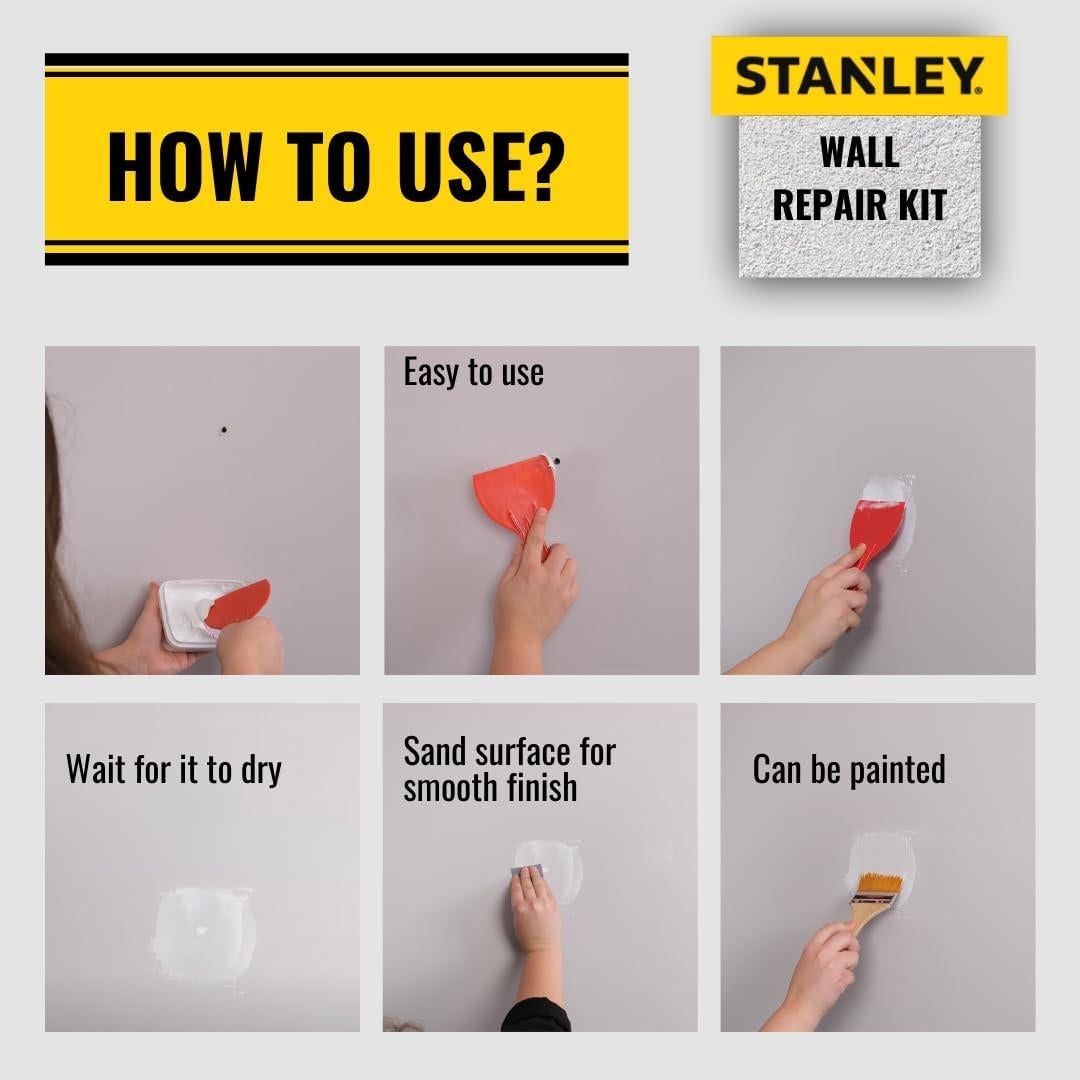 Kit de Reparación de Paneles de Yeso Stanley - 12 Paquete