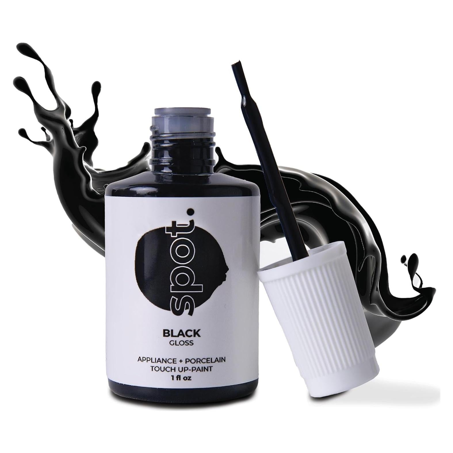 Pintura de Retoque Negra Brillante Spot. 29.57 ml - Para Electrodomésticos y Porcelana