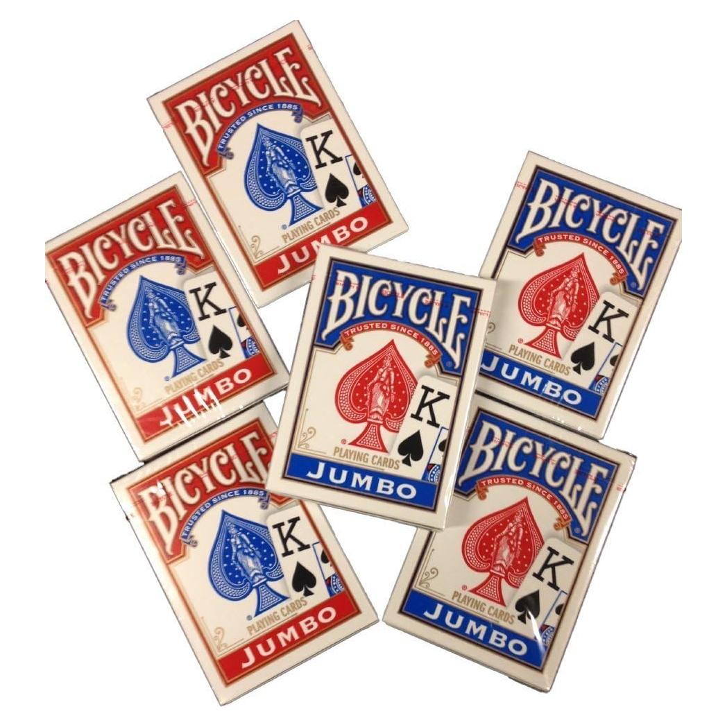 Cartas de Juego Jumbo Index Bicycle - 6 Barajas Póker