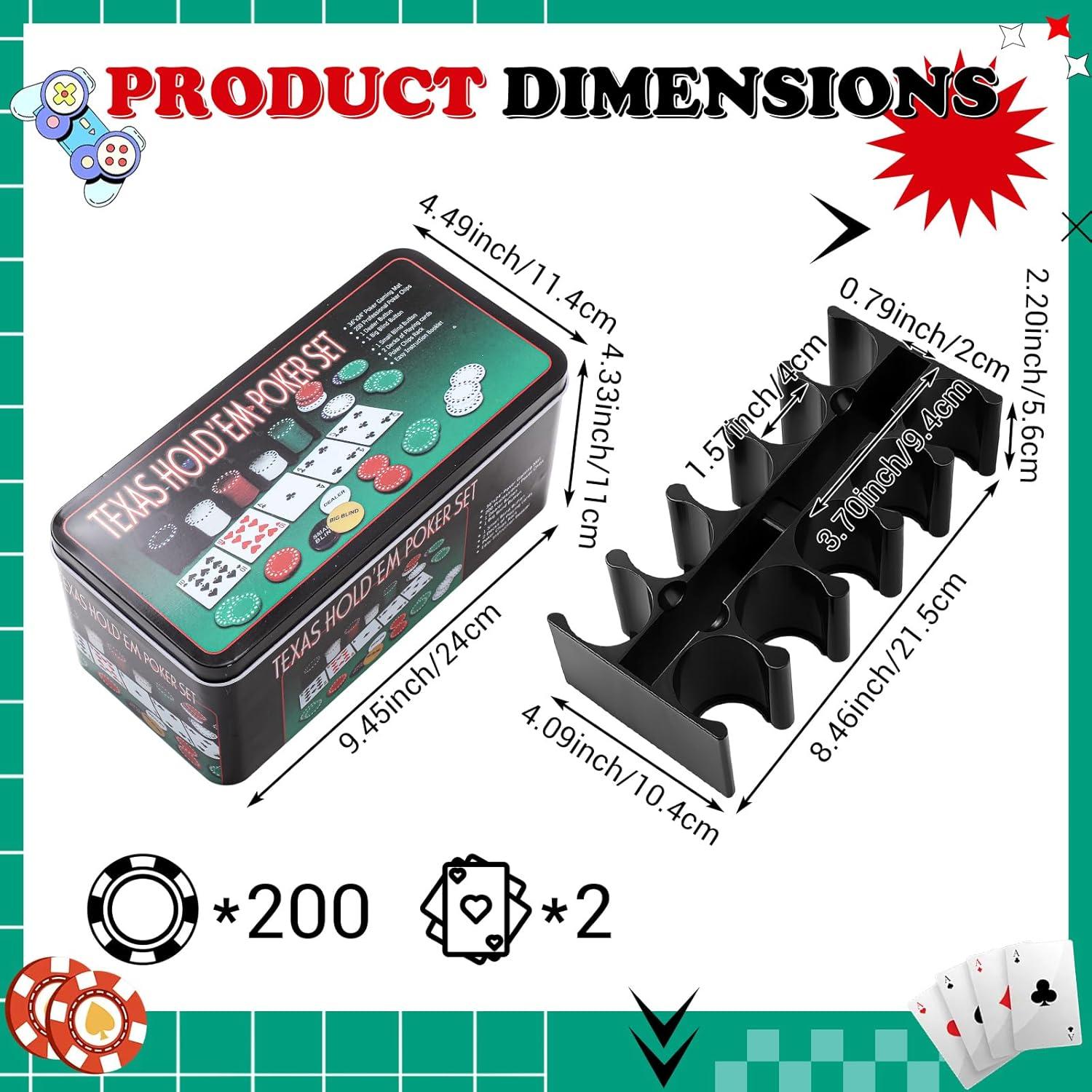 Juego de Póker Texas Holdem JolliLudo 200 Fichas y Accesorios