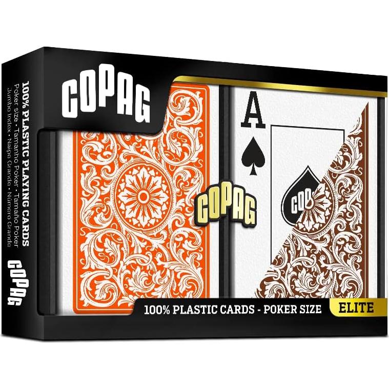 Copag 1546 Cartas de Juego de Plástico Jumbo Naranja/Marrón