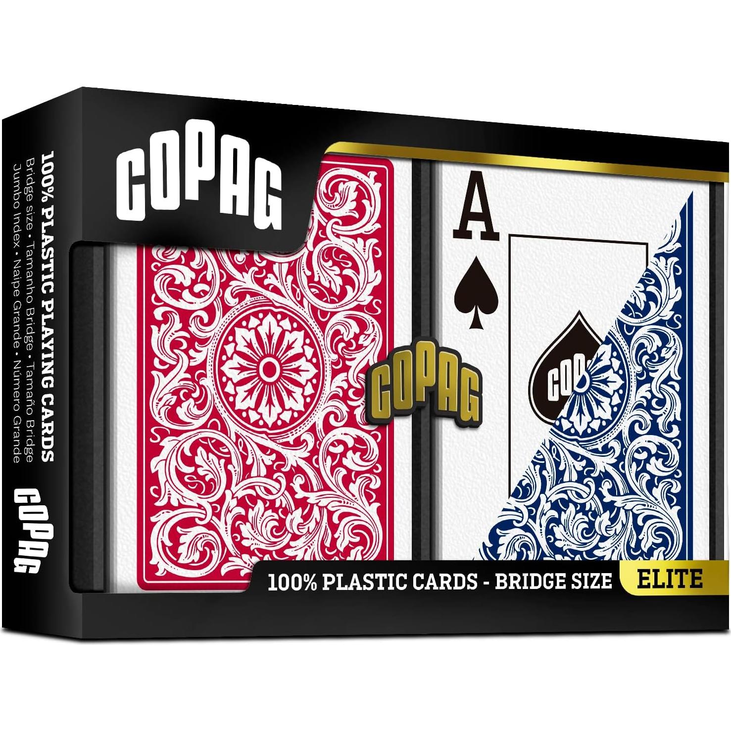 Copag 1546 Cartas de Juego 100% Plástico Tamaño Bridge Rojo/Azul