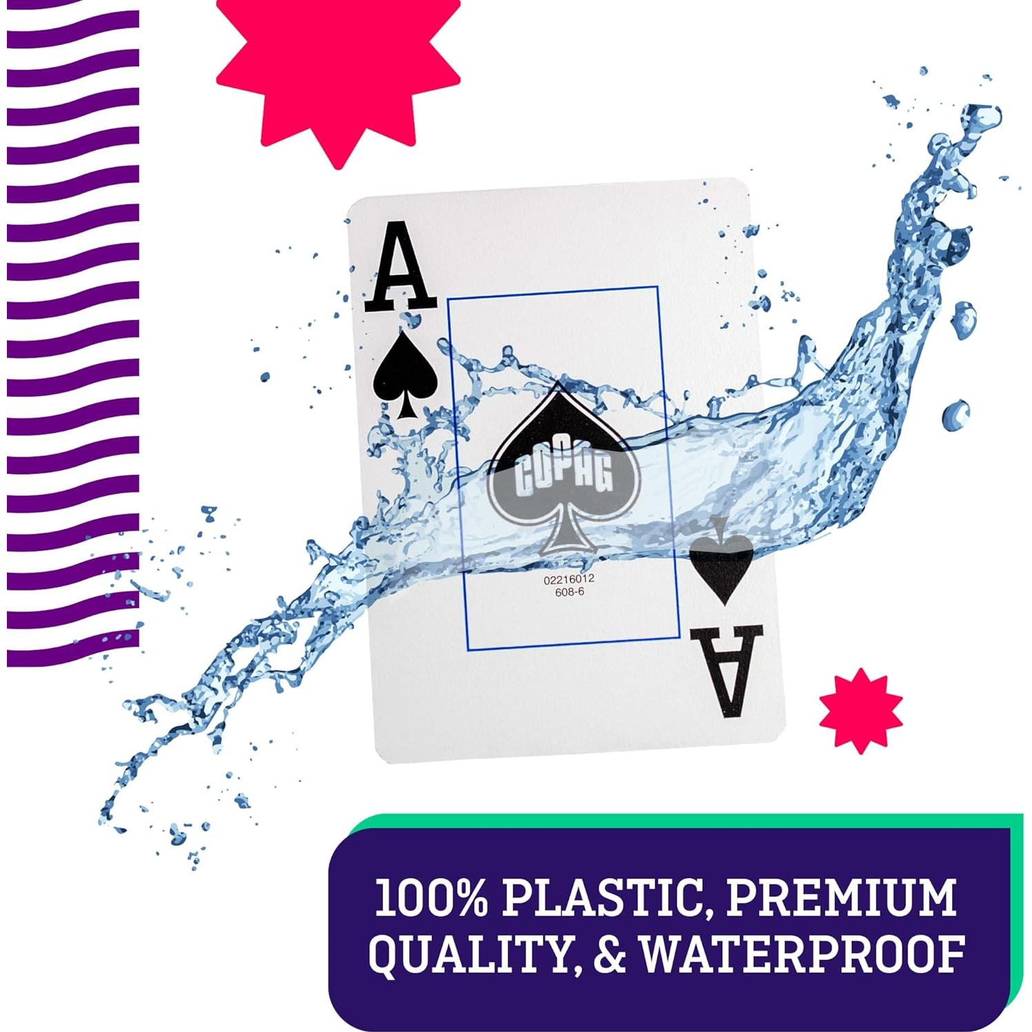 Copag 1546 Cartas de Juego 100% Plástico Tamaño Bridge Verde/Borgoña