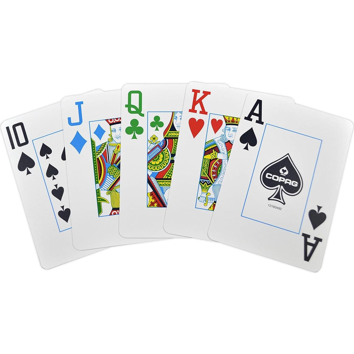 Barajas de Juego Copag 100% Plástico Tamaño Póker Jumbo Rojo/Azul