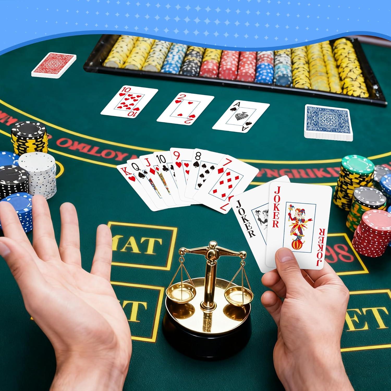 Barajas de Póker Jumbo Wkchxd - 2 Barajas con Letras Grandes