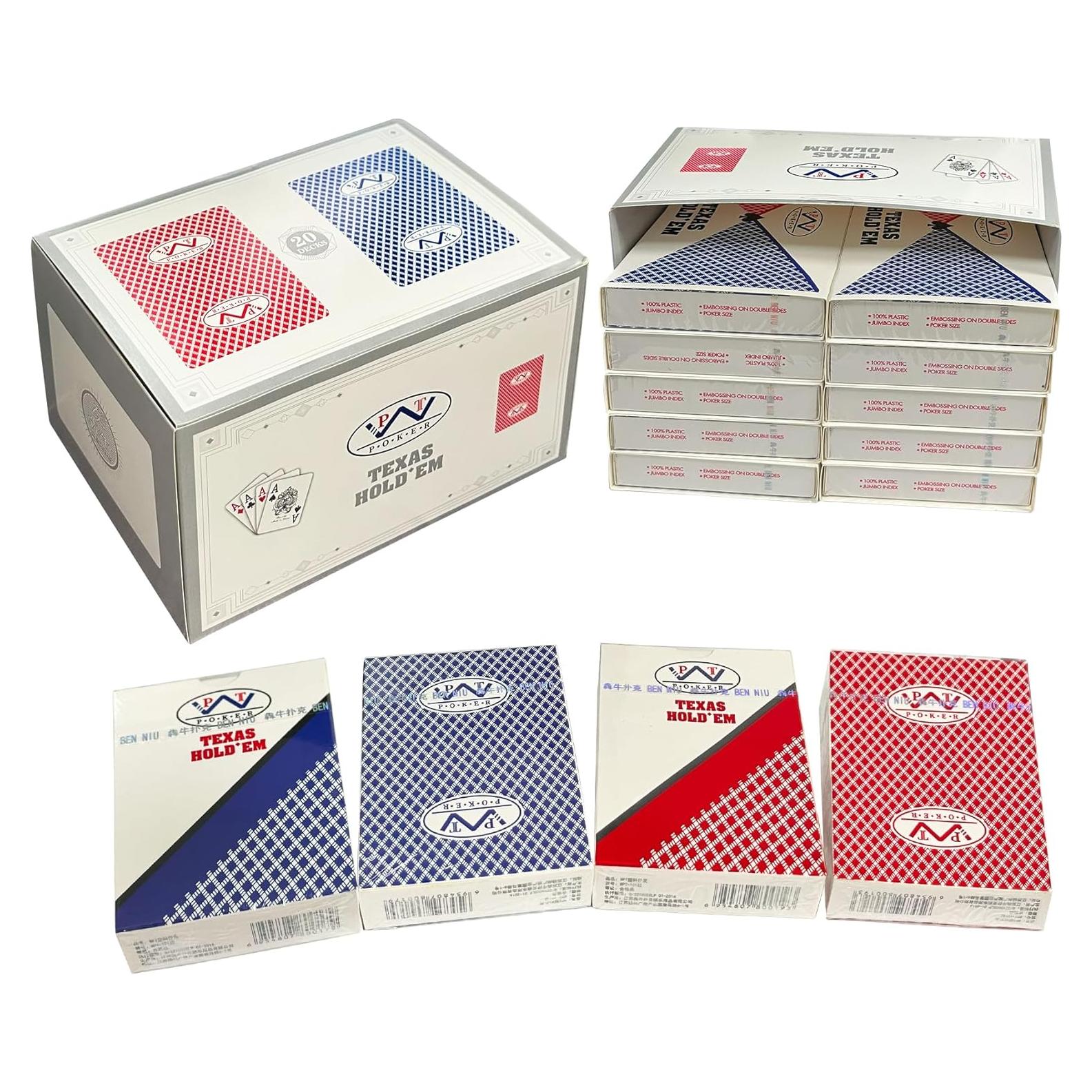 Barajas de Póker Impermeables Ben Niu - 20 Cartas PVC