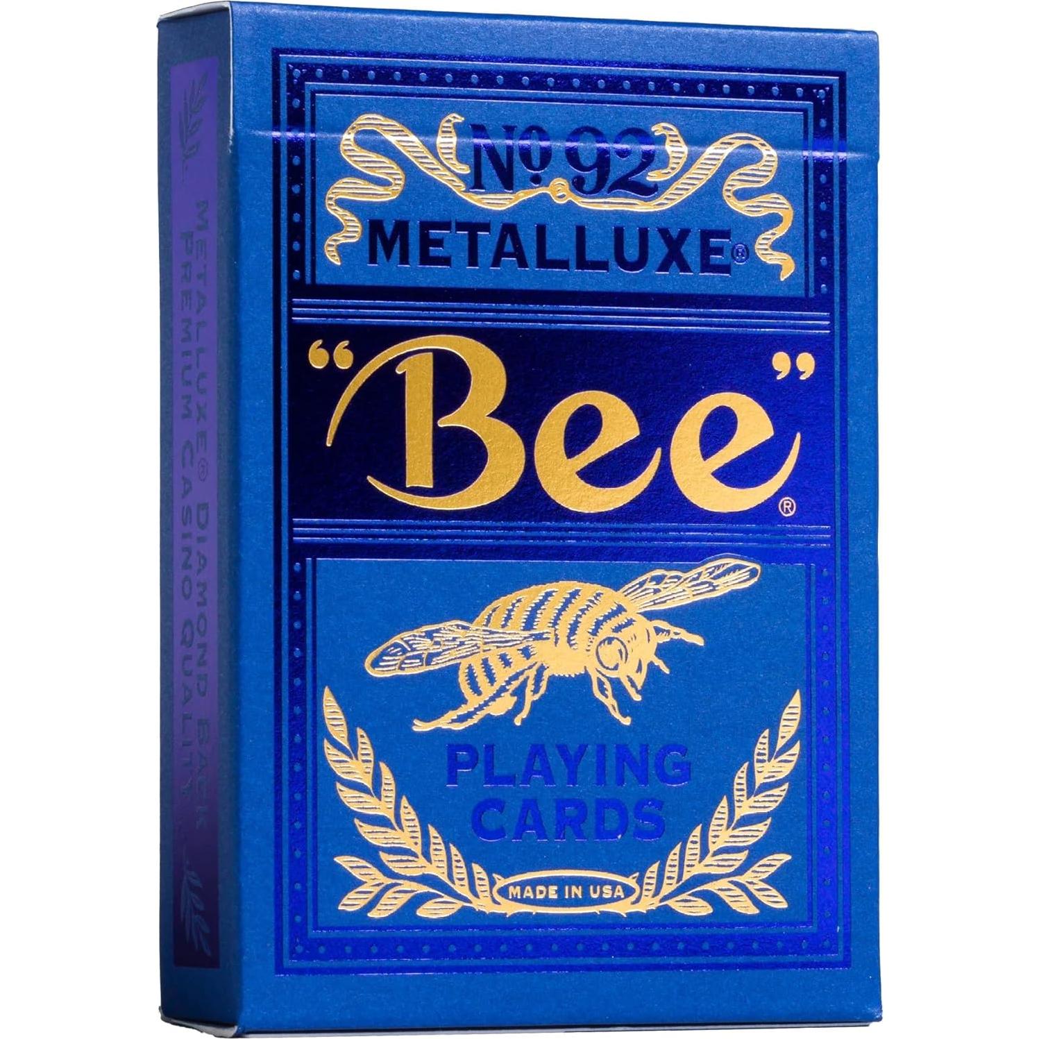 Bee Metalluxe Paquete de 2 Barajas de Juego - Azul y Rojo