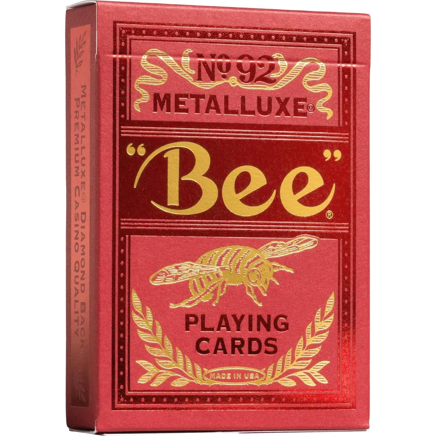 Bee Metalluxe Paquete de 2 Barajas de Juego - Azul y Rojo