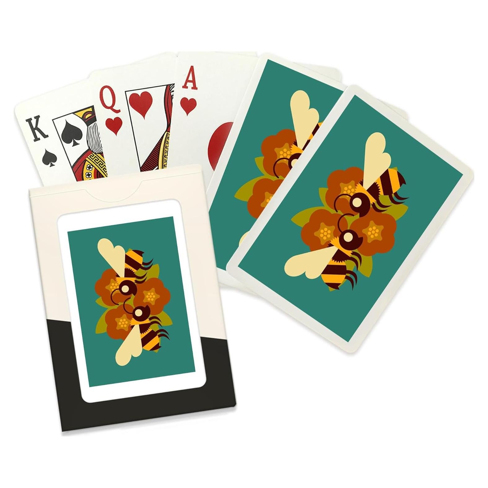 Baraja de Cartas de Juego Lantern Press Abeja Geométrica