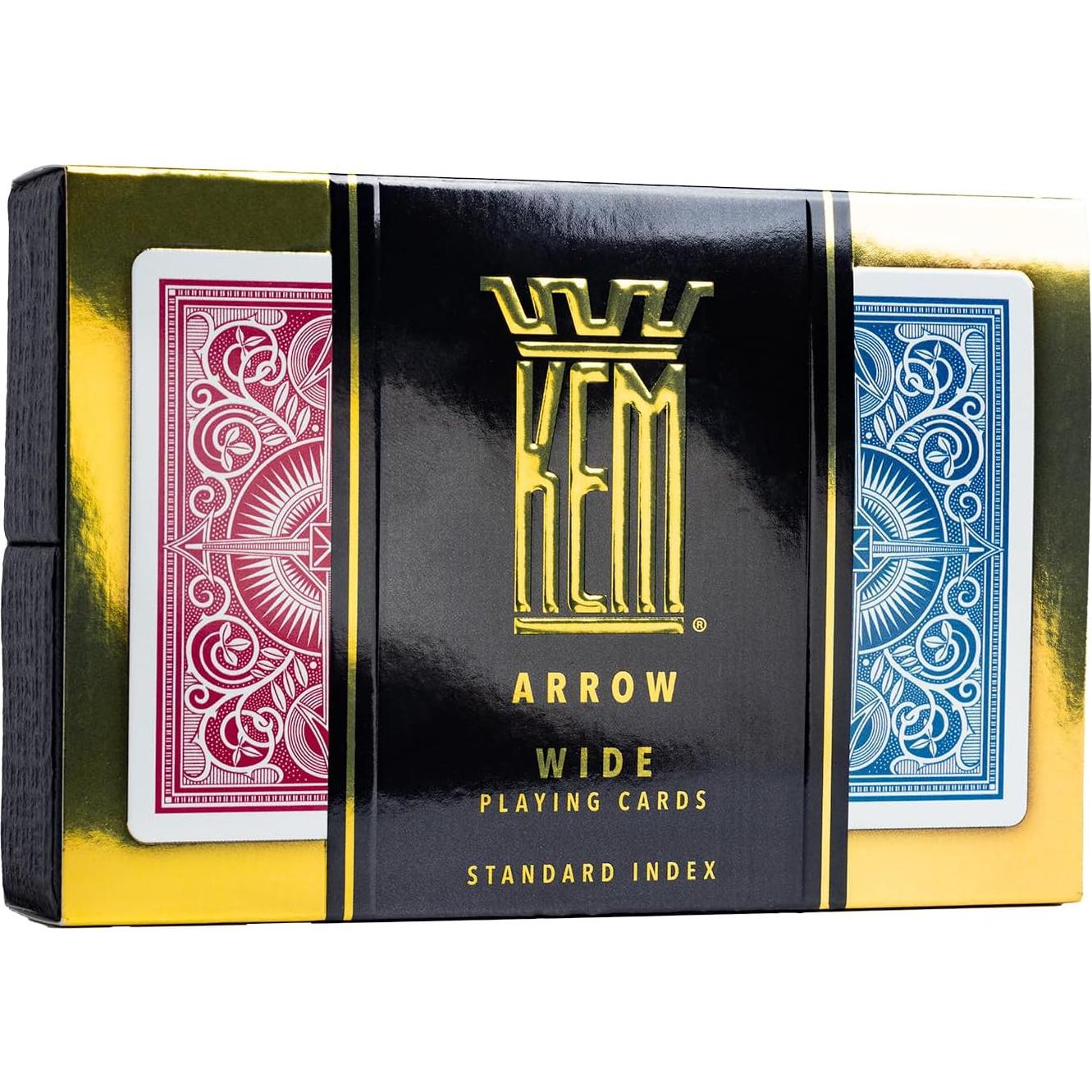 Cartas de Póker KEM Flecha Roja y Azul - 2 Barajas de Plástico